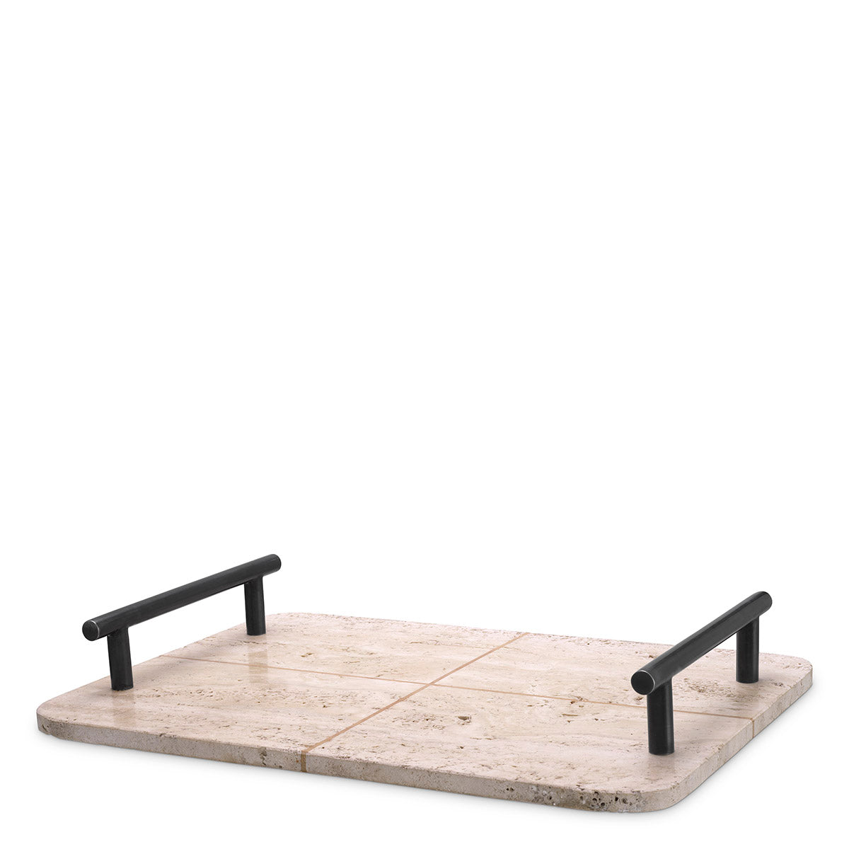 Tray Ugo travertine bronze highlight finish
