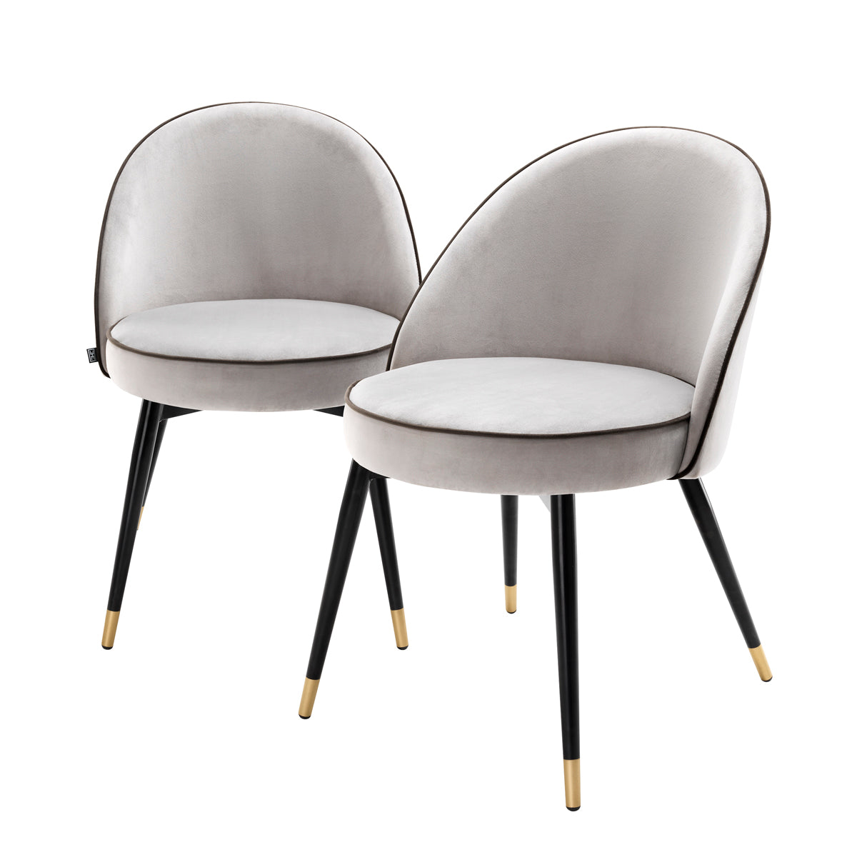 Dining Chair Cooper roche light grey velvet set of 2