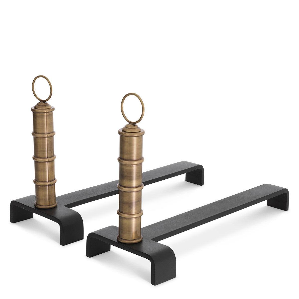 Andiron Vauxbons vintage brass finish set of 2