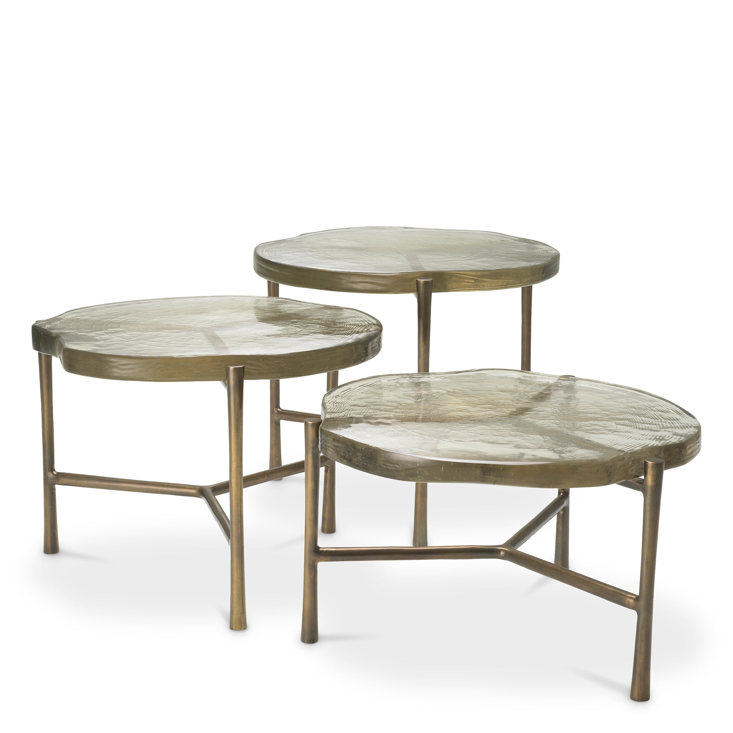 Coffee Table Baldovini handmade glass set of 3