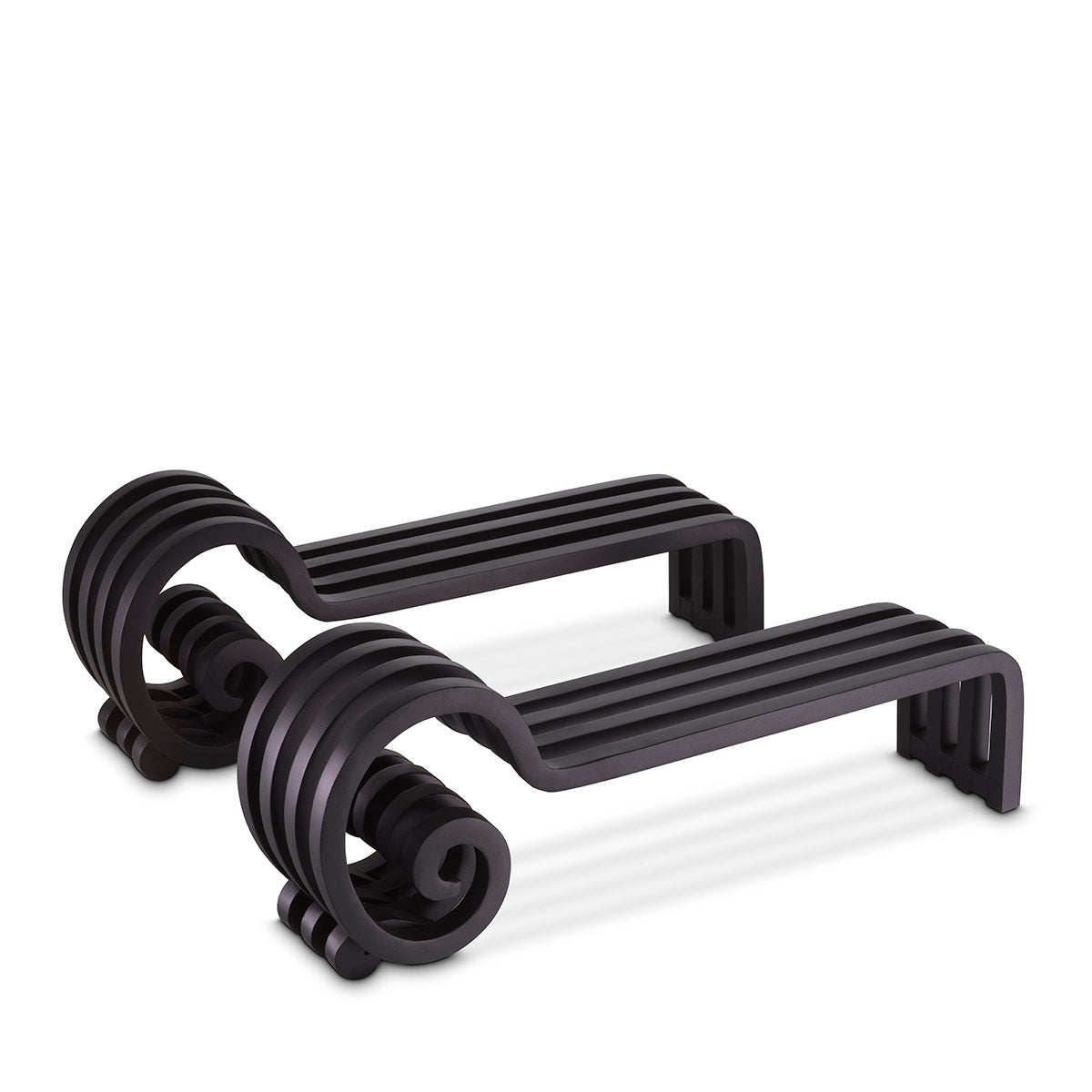 Andiron Mardor black finish set of 2