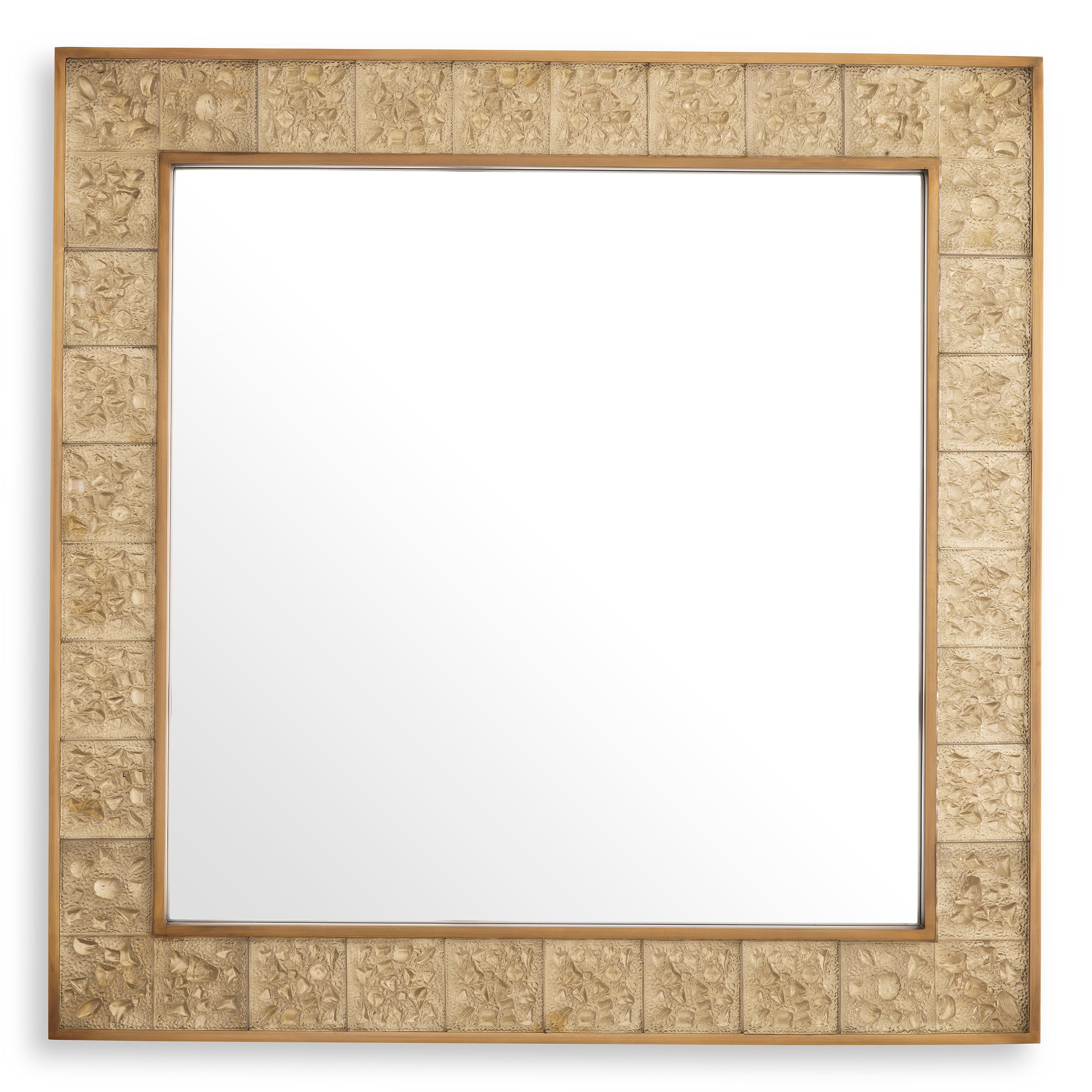 Mirror Mellot square vintage brass finish