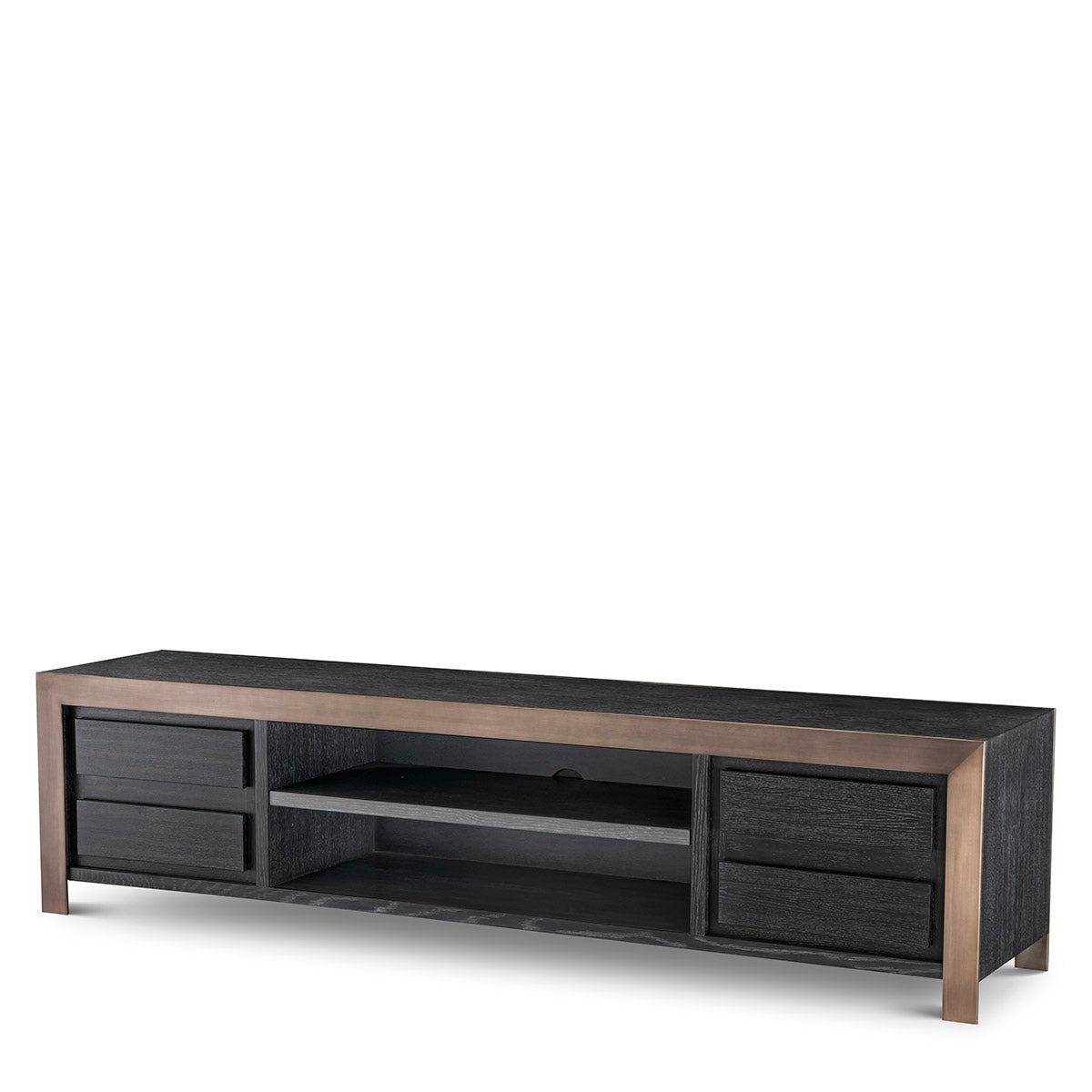 TV Cabinet Talbot charcoal grey oak ven med bronze