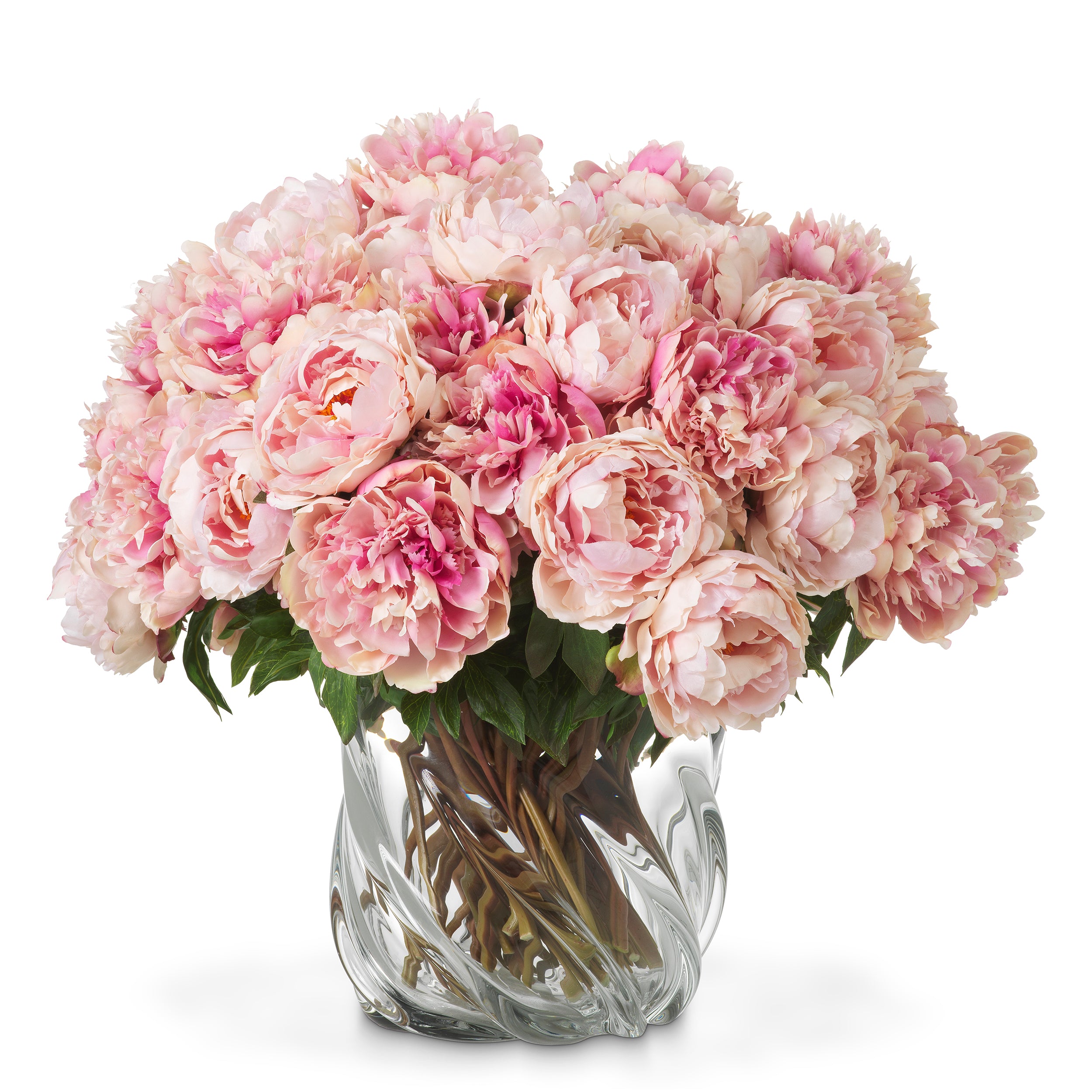 Bouquet of Peonies pink tones real touch 48 pcs/2 varieties