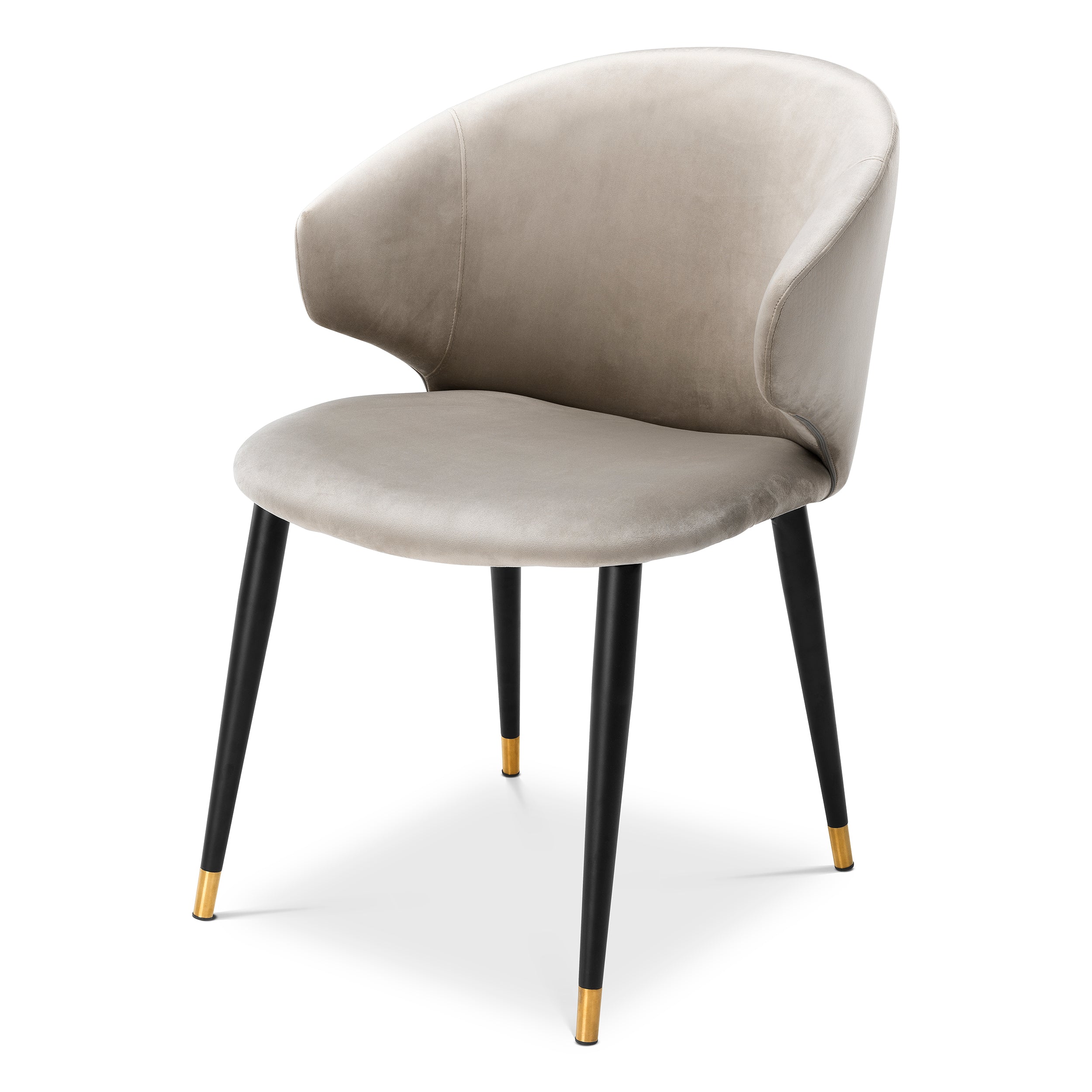 Dining Chair Volante with arm roche beige velvet