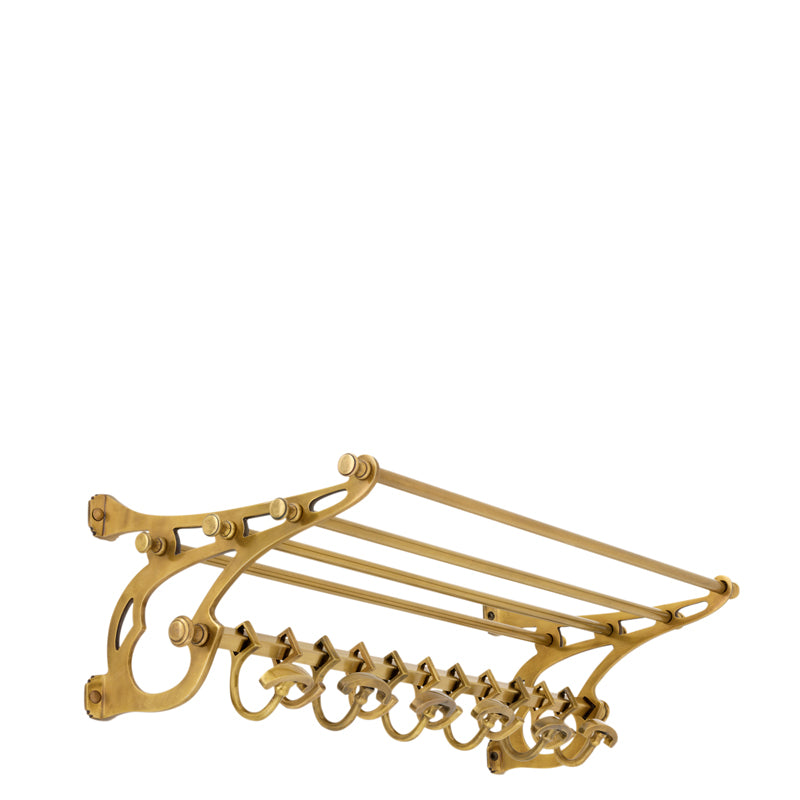 Coatrack Hudson S antique brass finish