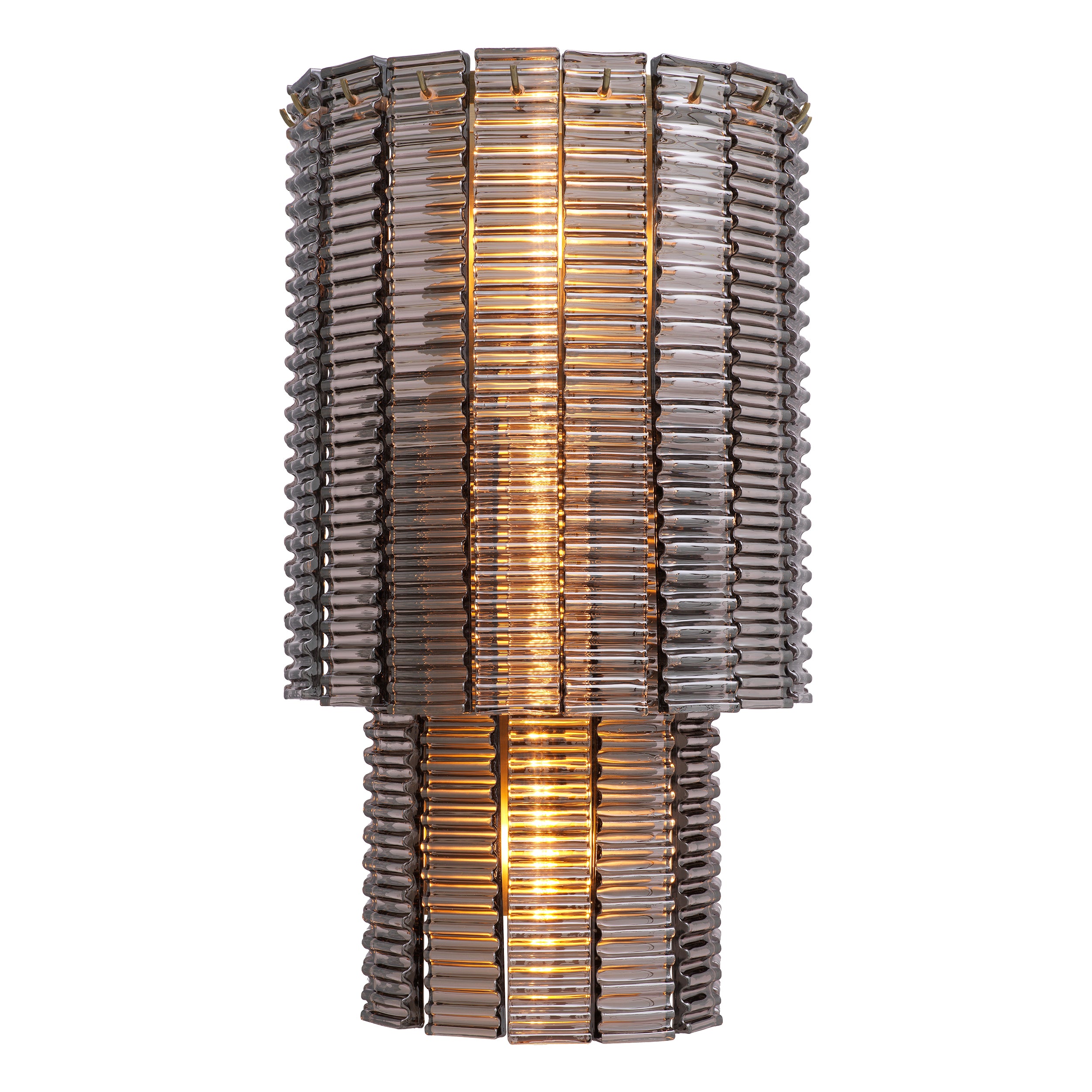 Wall Lamp Imperial brushed brass finish smoke glass
