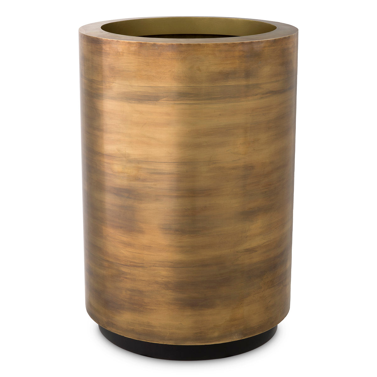 Planter Jasper round high vintage brass finish round ø 70 x H. 100 cm