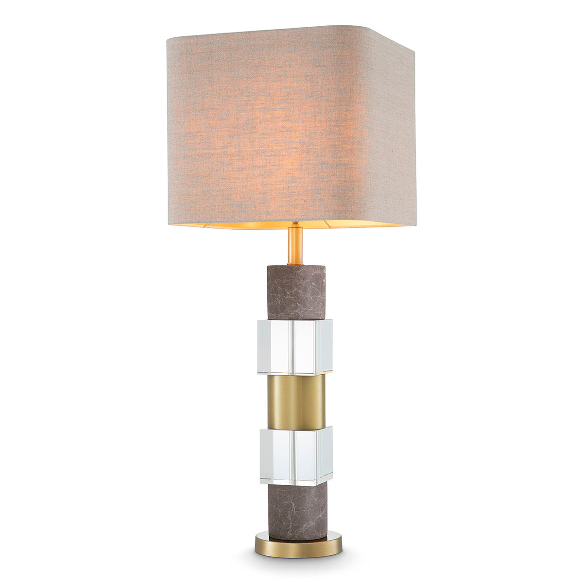 Table Lamp Cullingham grey marble incl shade