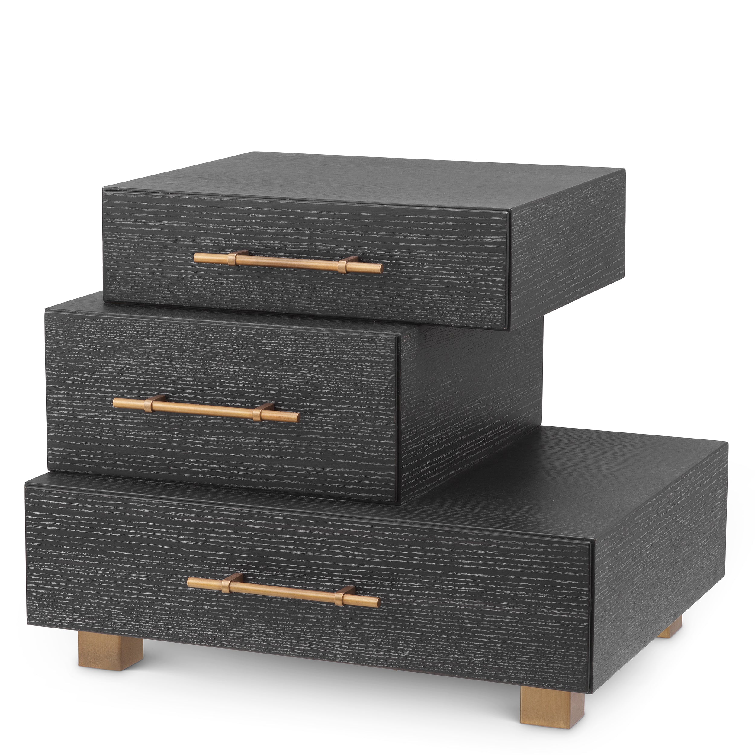 Nightstand Evendale charcoal oak veneer