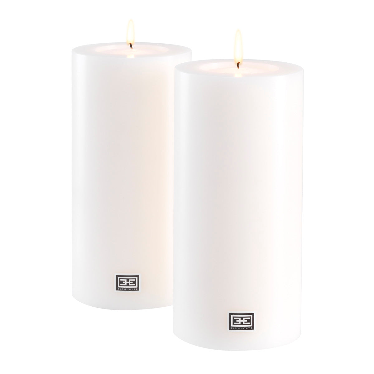 Artificial Candle ø 10 x H. 21 cm white set of 2