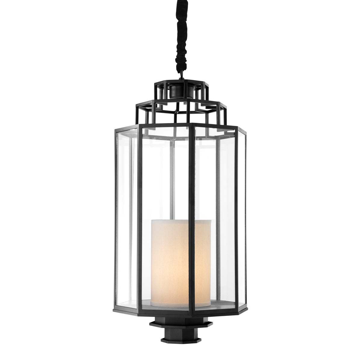 Lantern Monticello L cm black finish