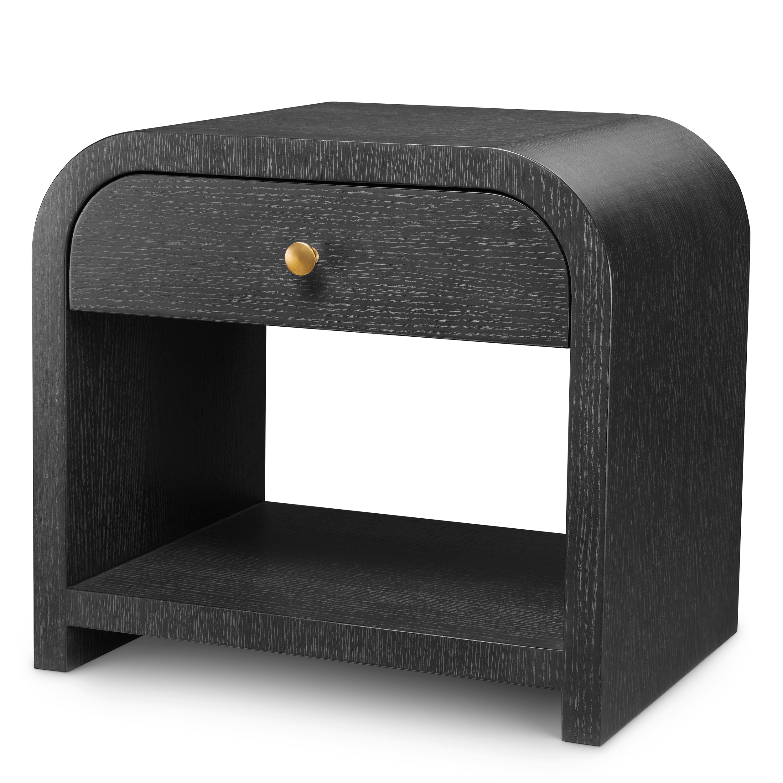 Nightstand Rhodes charcoal grey oak veneer