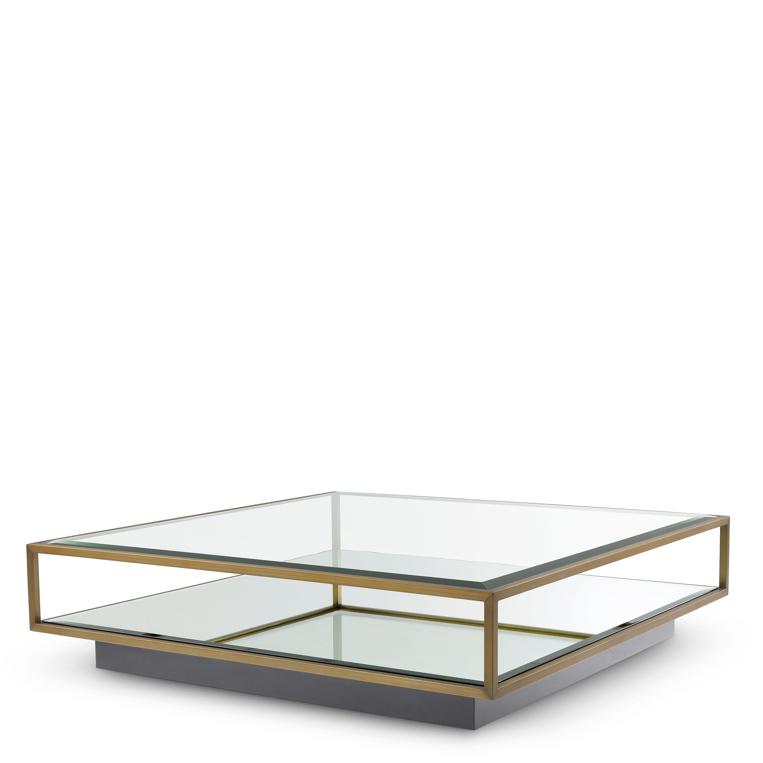 Coffee Table Tortona L brushed brass finish