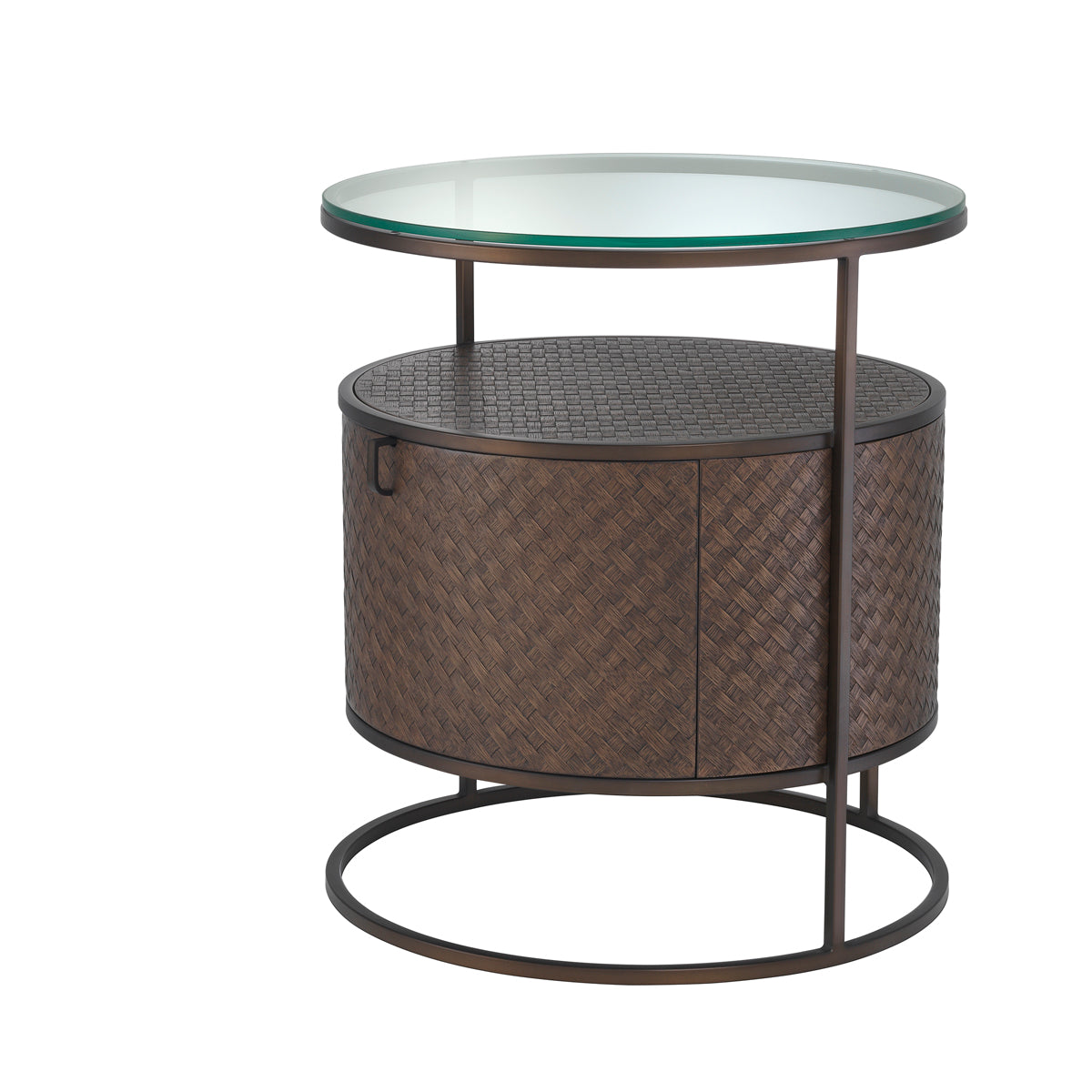 Nightstand Napa Valley woven oak veneer