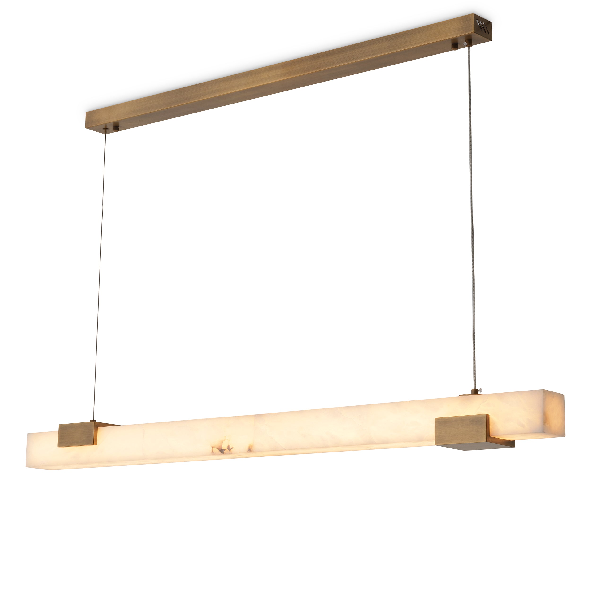 Chandelier Furore antique brass finish alabaster