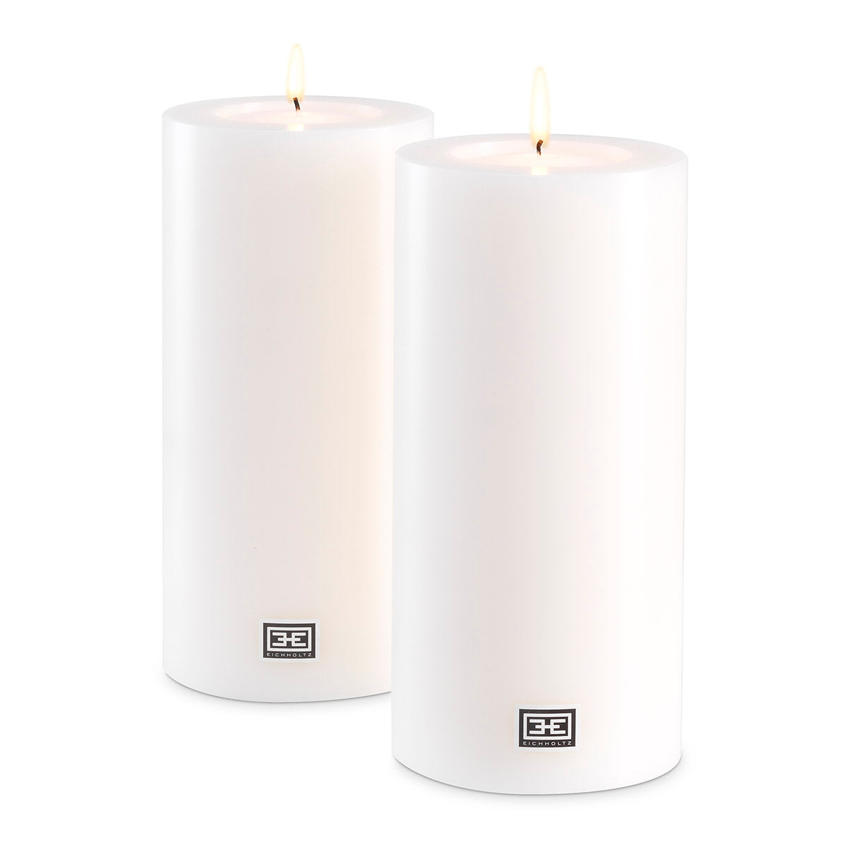 Artificial Candle ø 12 x H. 25 cm white set of 2