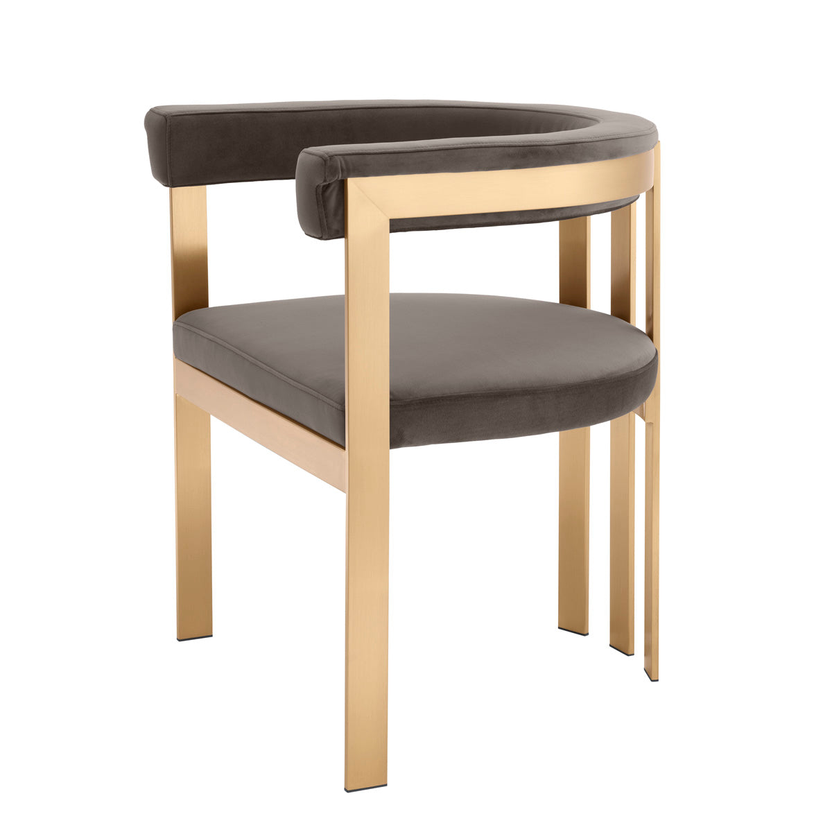 Dining Chair Clubhouse brushed brass finish savona grey