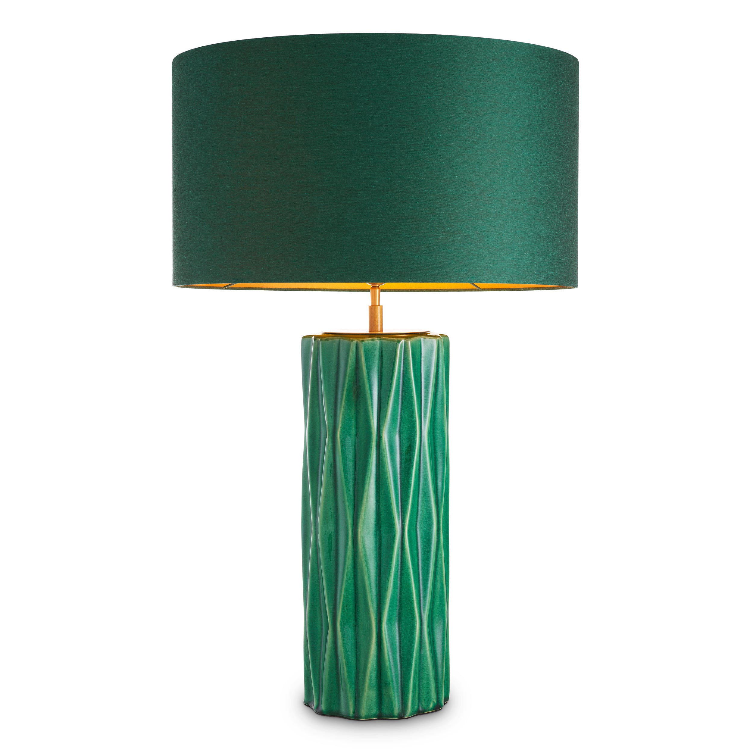 Table Lamp Amarello green ceramic incl shade