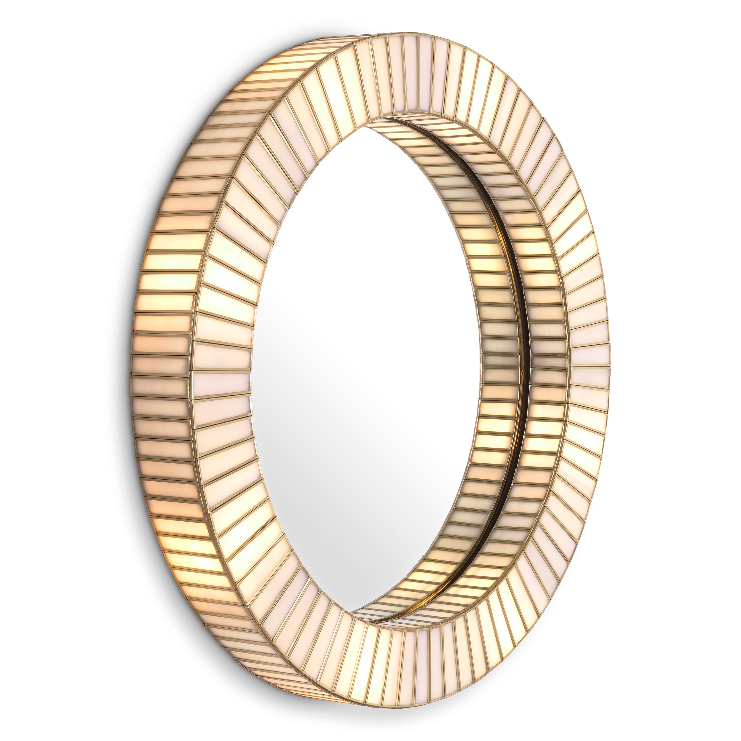 Mirror Monari with light antique brass finish