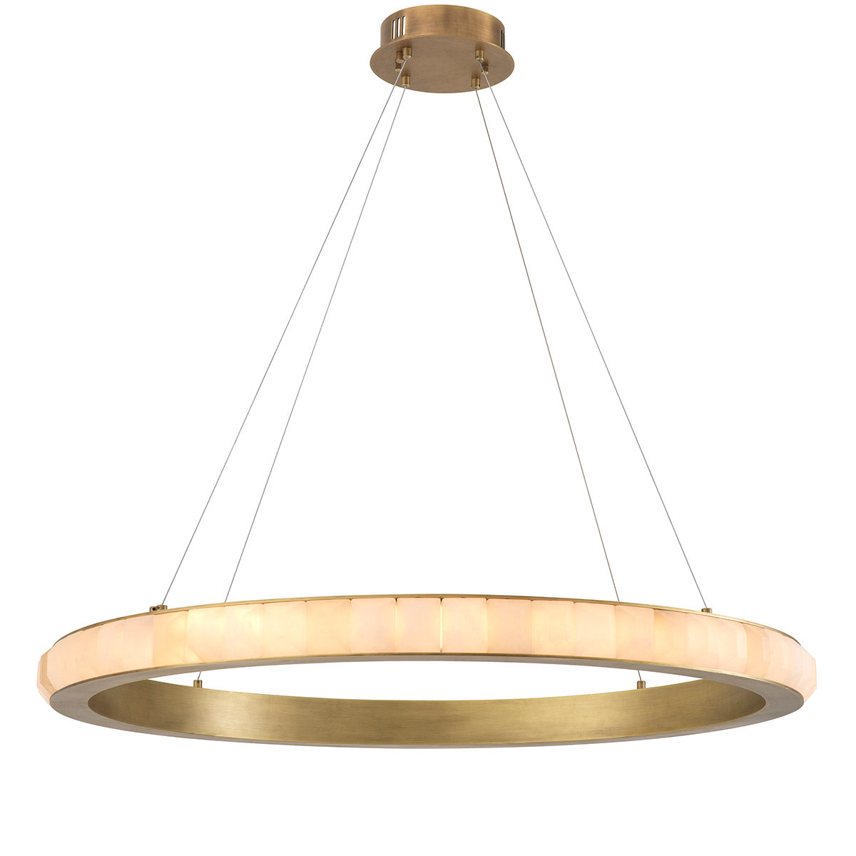 Chandelier Cabildo antique brass finish alabaster