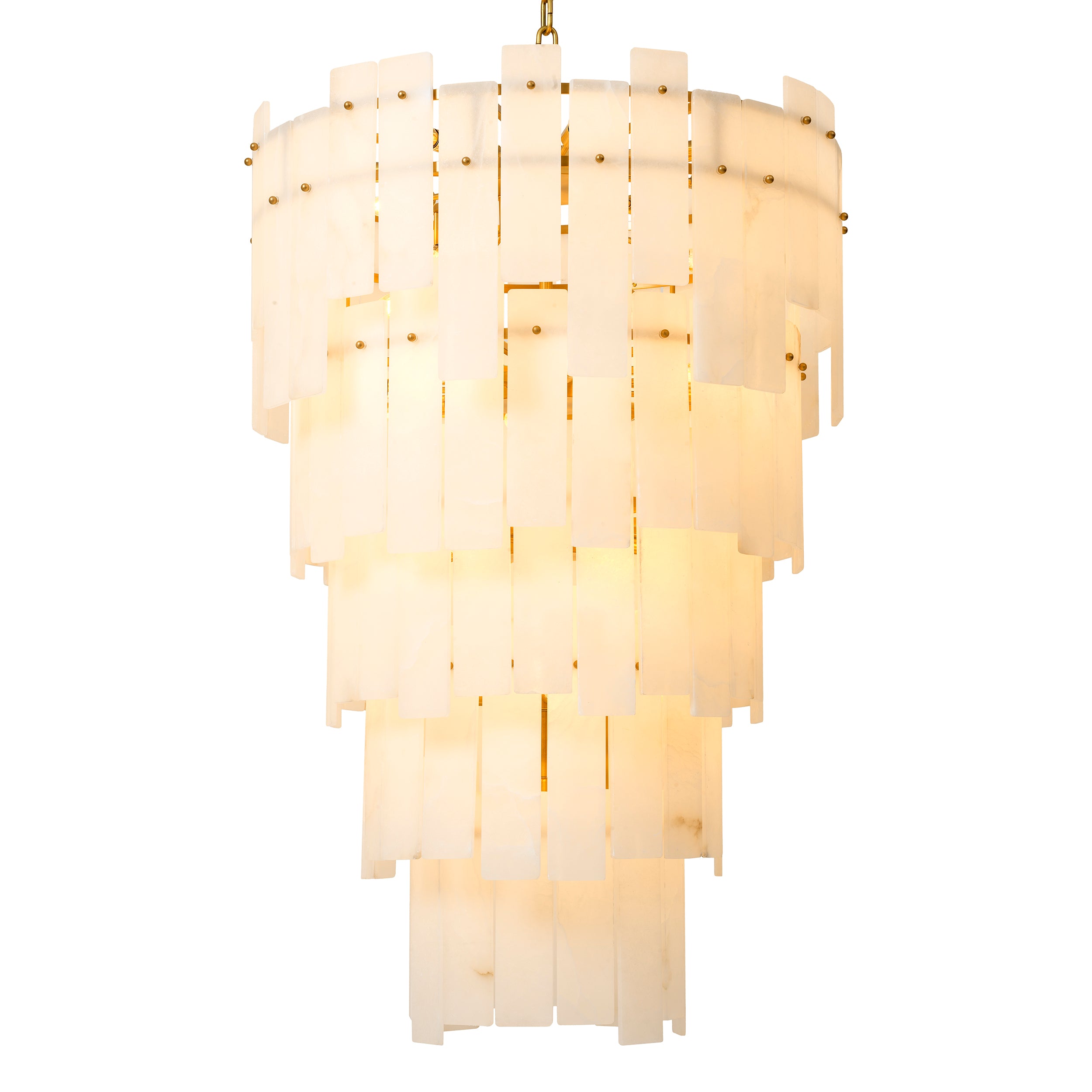Chandelier Greyson XL antique brass finish alabaster