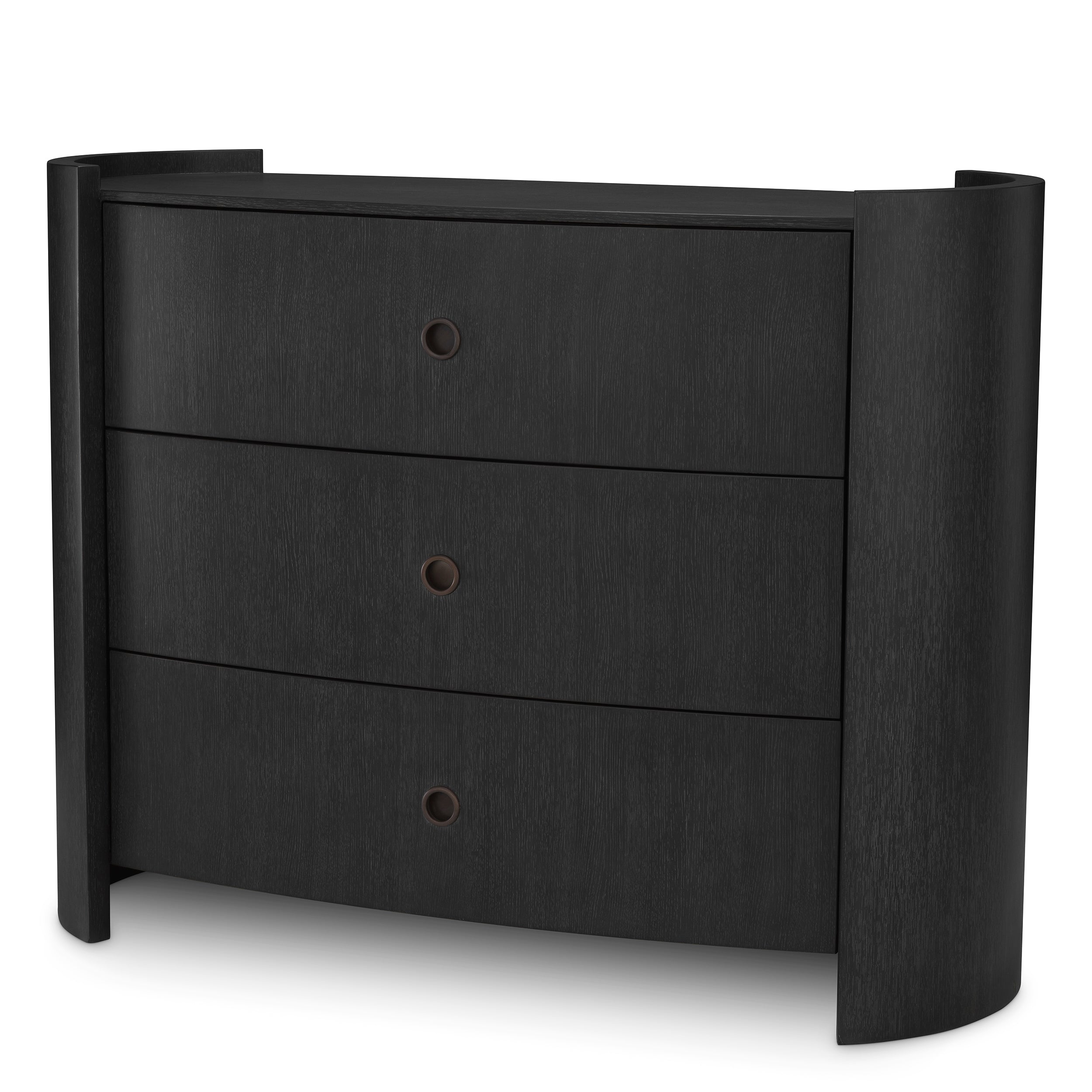 Drawer Dresser Splendora charcoal grey oak veneer bronze finish