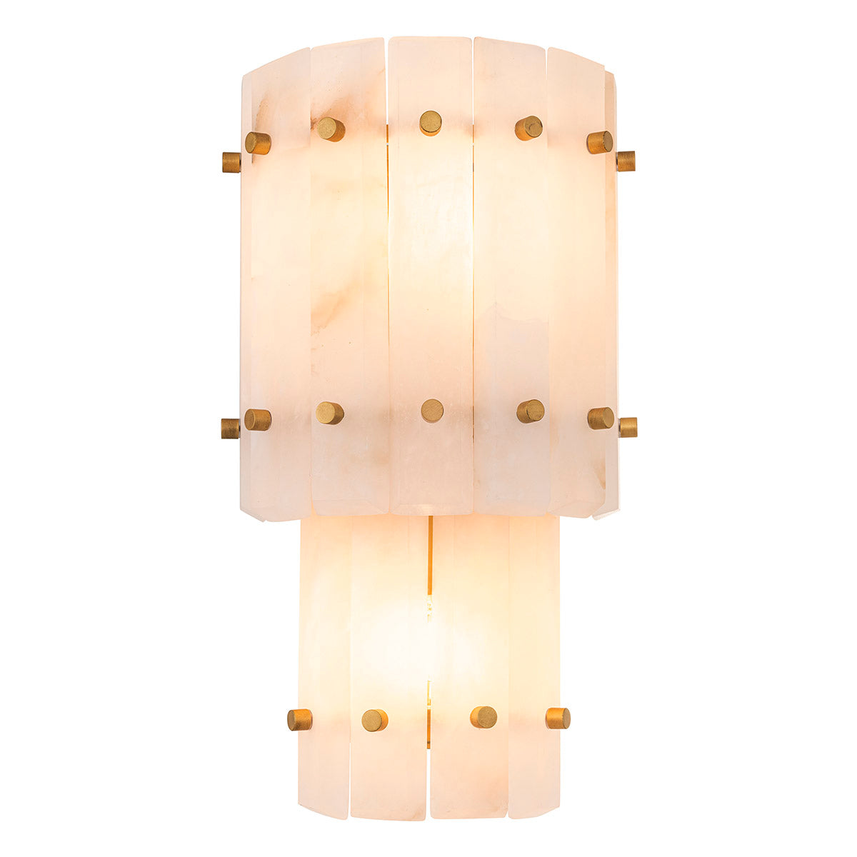 Wall Lamp Blason Double antique brass finish alabaster