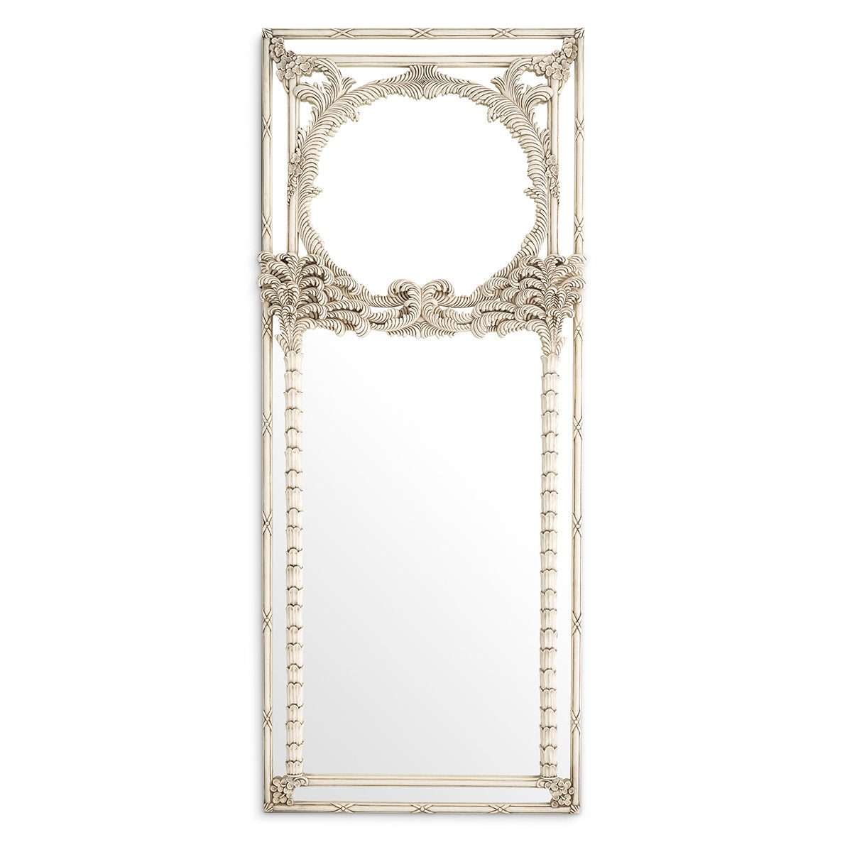 Mirror Le Royal antique white finish