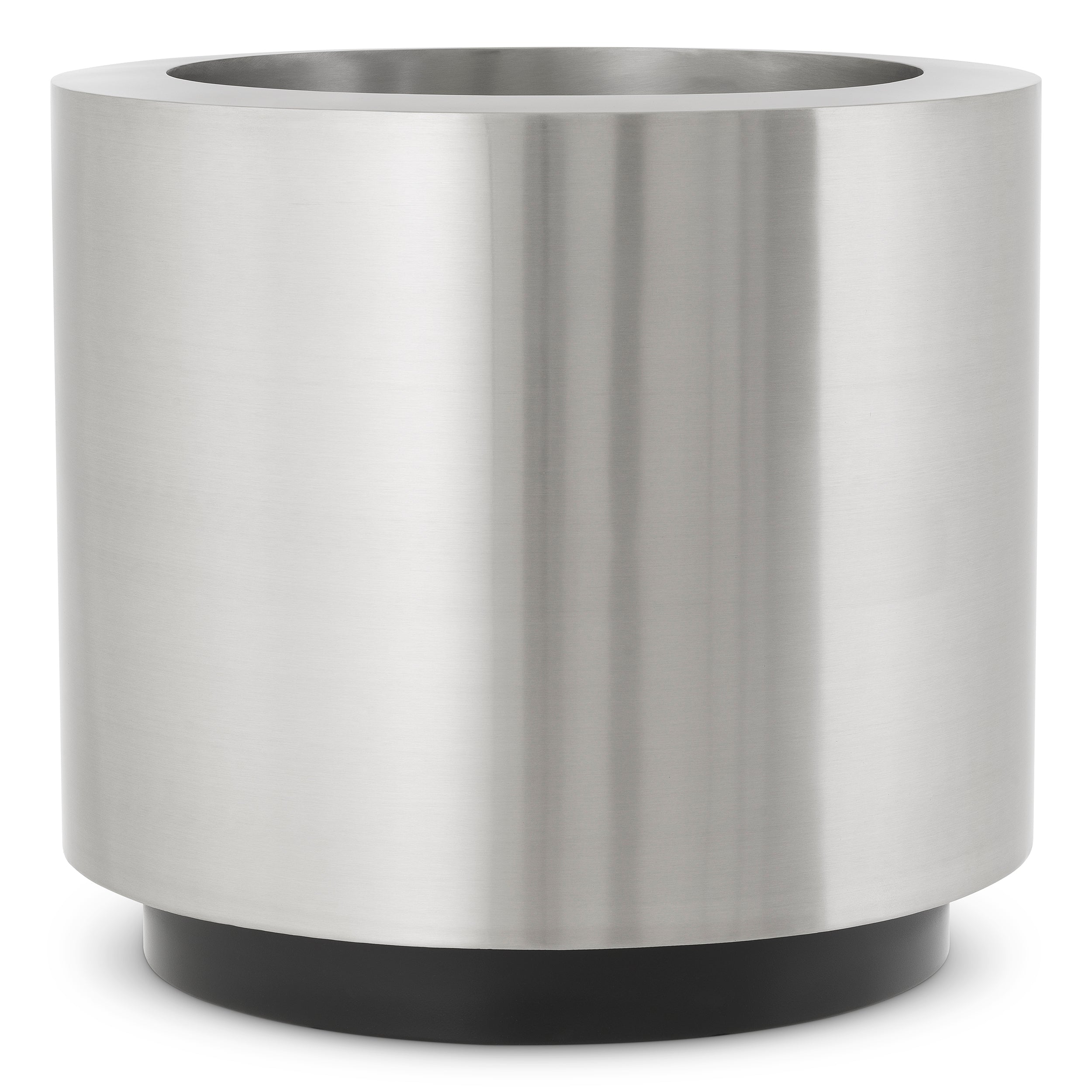 Planter Jasper round S brushed steel