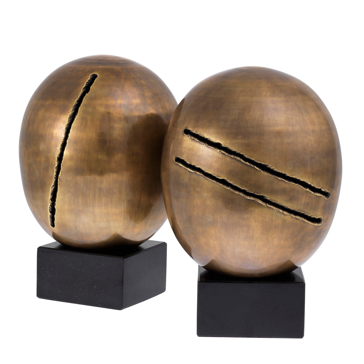 Object Artistic vintage brass finish set of 2