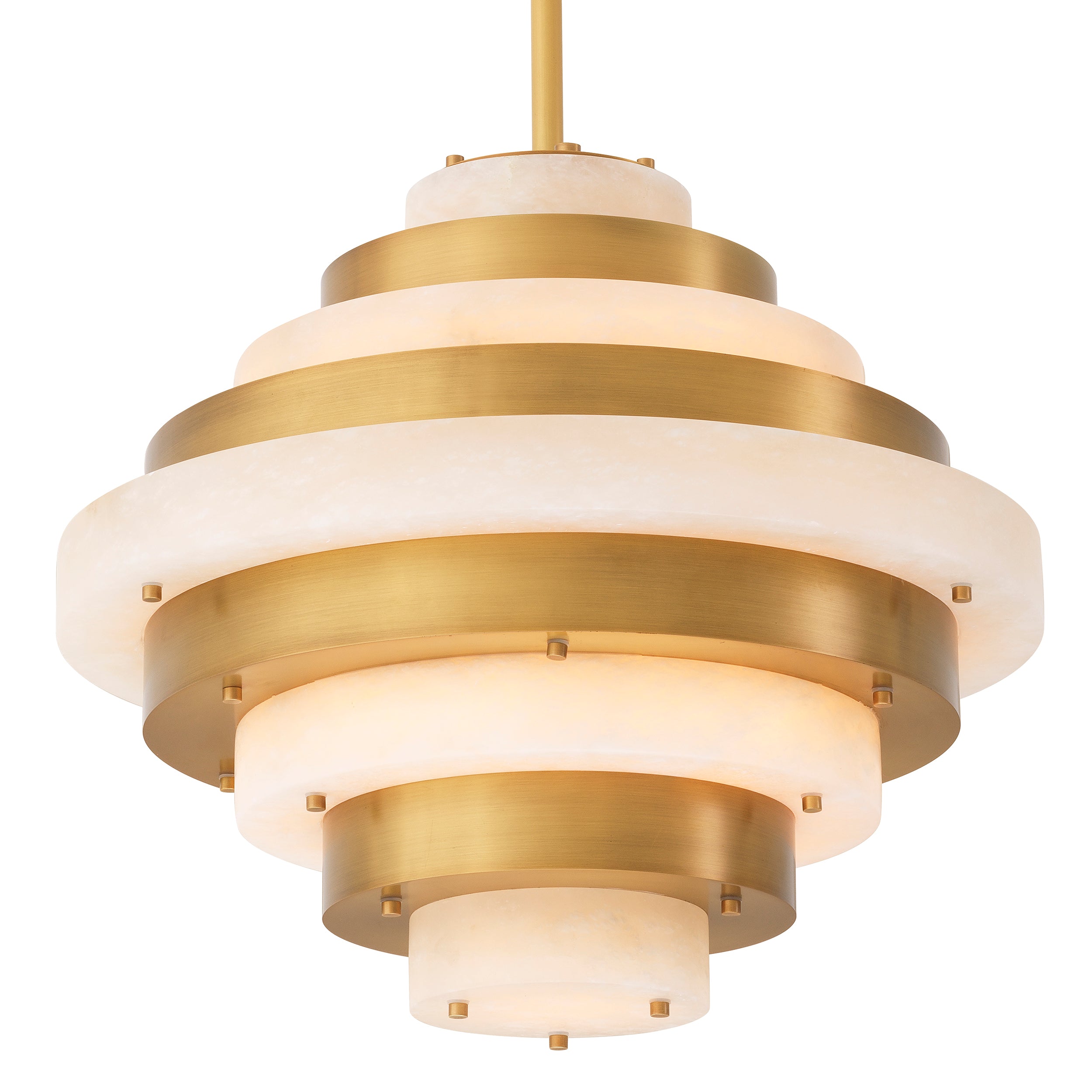 Chandelier Lazzari antique brass finish alabaster