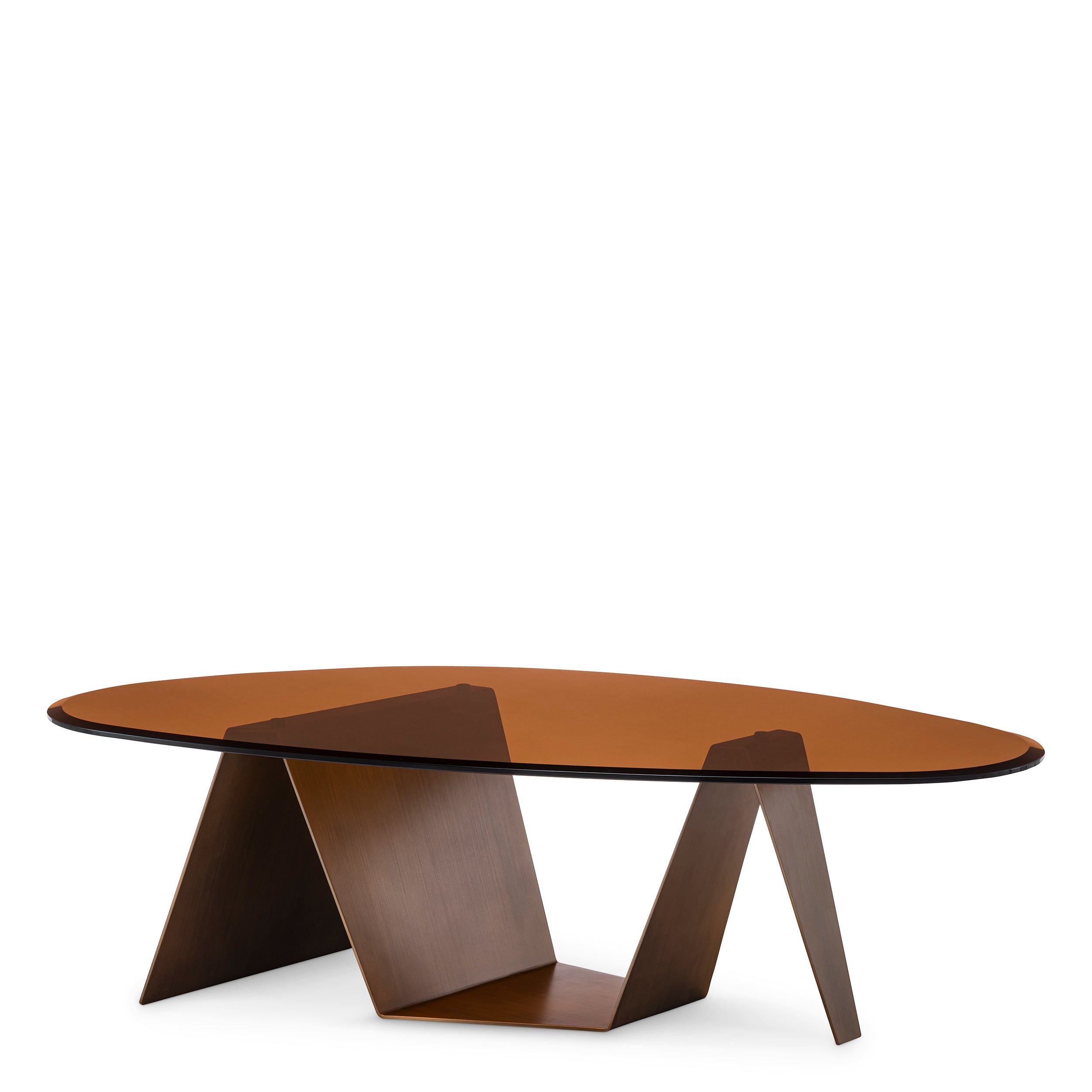 Coffee Table Lavello dark brushed brass finish