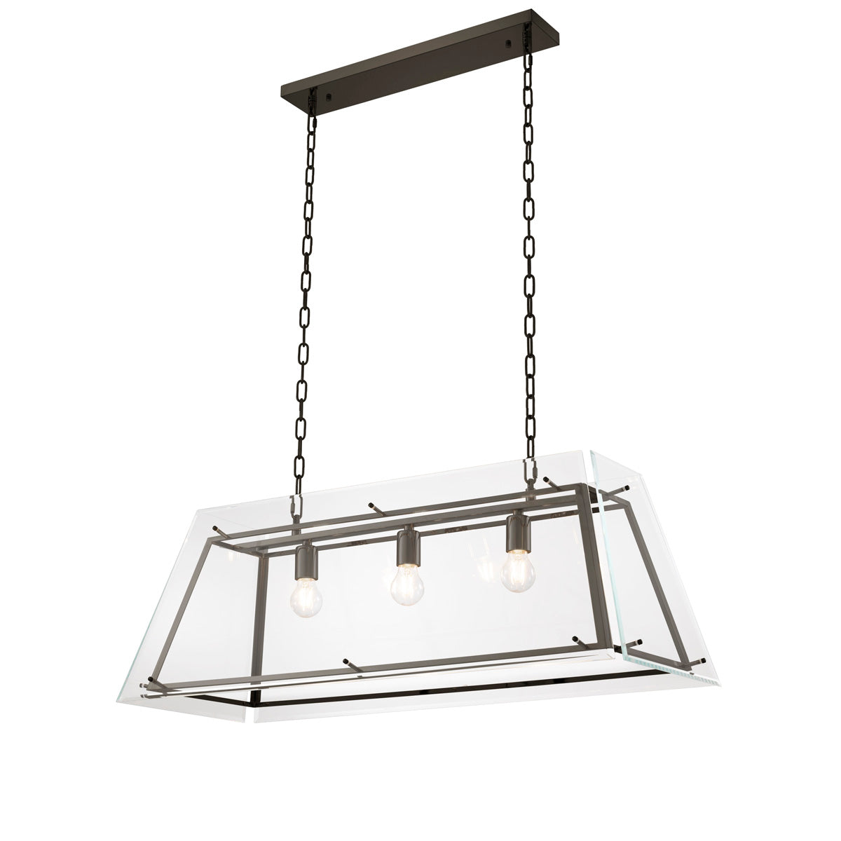 Chandelier Azure L bronze finish bevelled glass