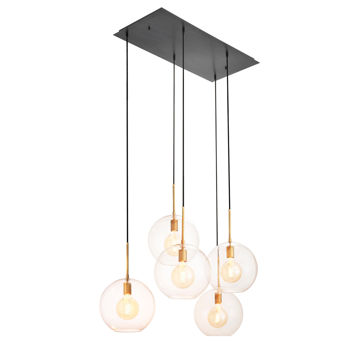 Chandelier Tango 5 light antique brass finish