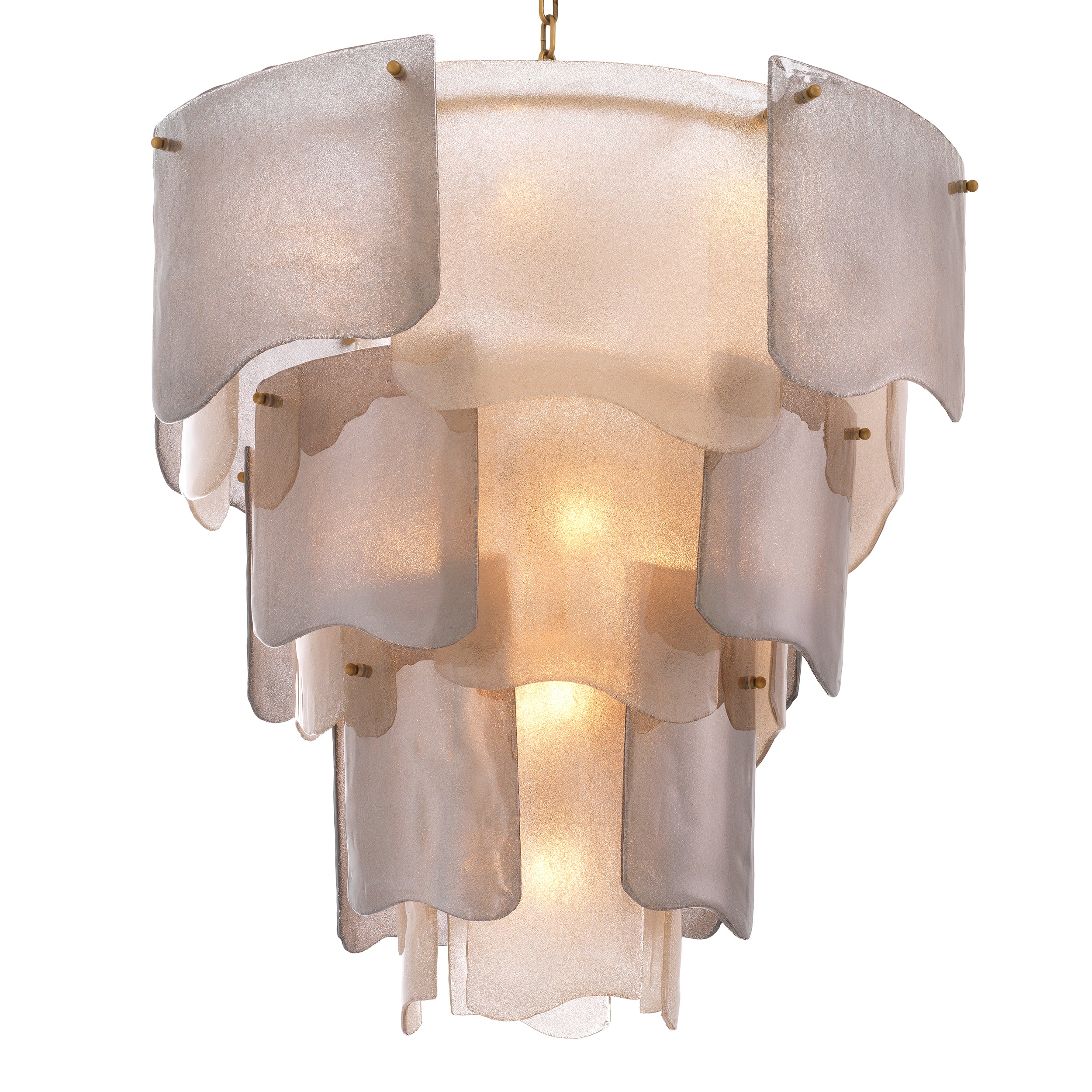 Chandelier Asinara L antique brass finish smoke glass