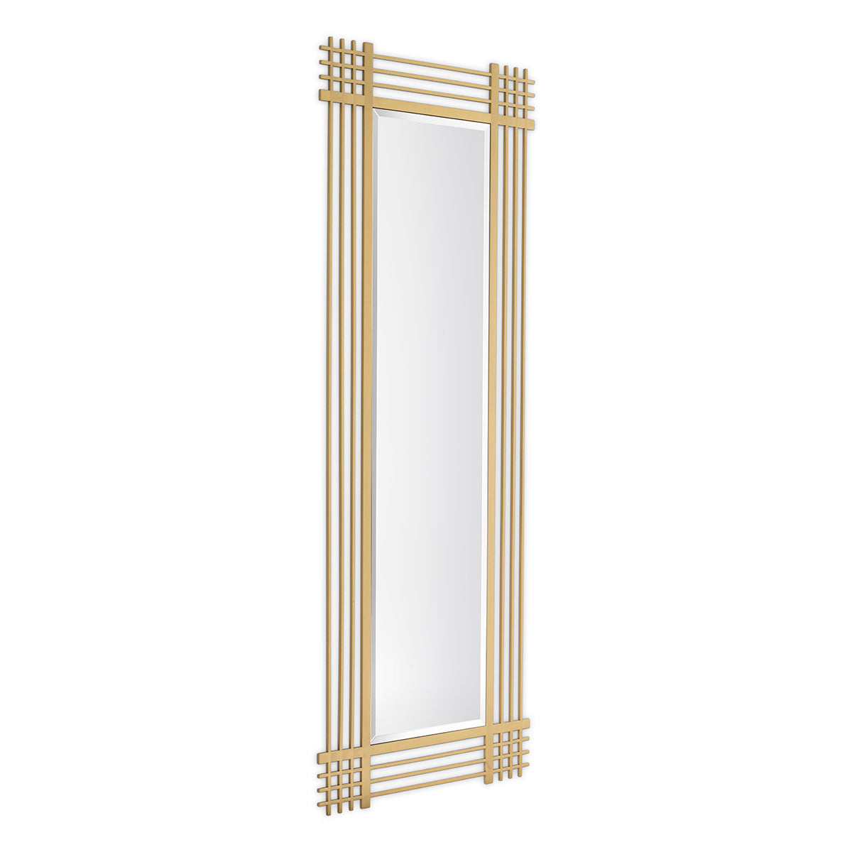 Mirror Pierce rectangular brushed brass finish