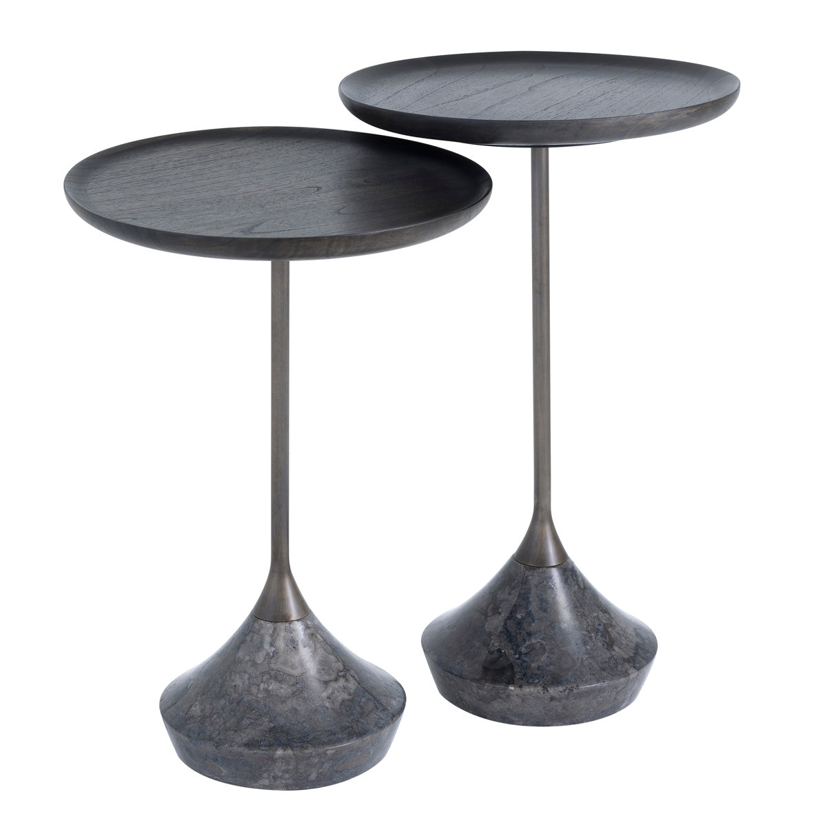 Side Table Puglia grey marble set of 2
