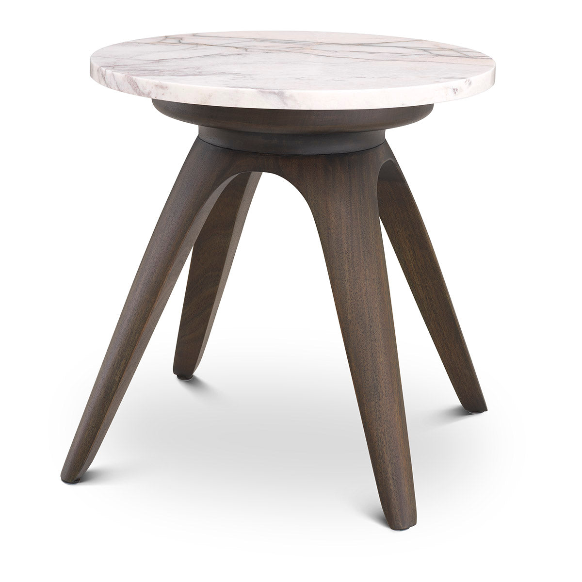 Side Table Borre round bianco lilac marble
