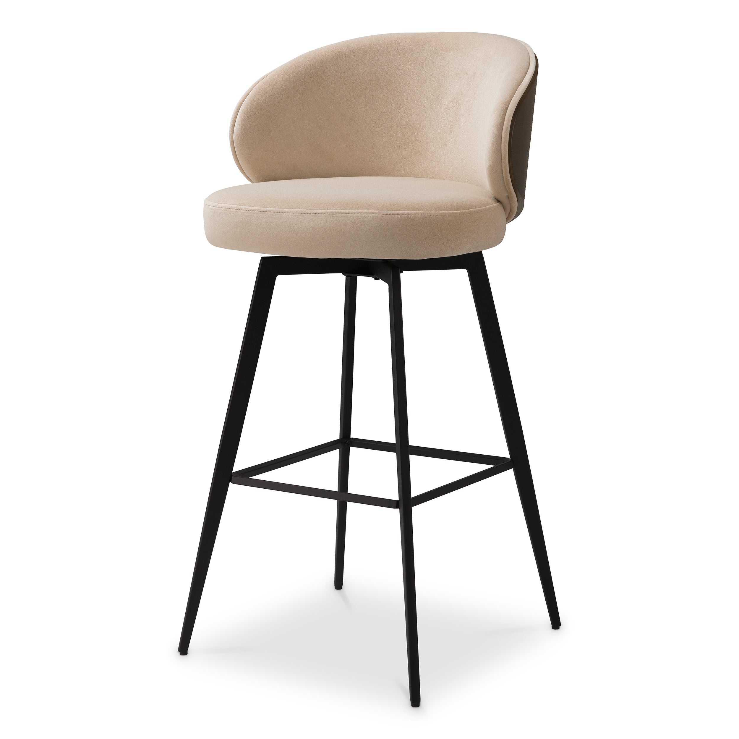 Bar Stool Camerota walnut finish sabino beige