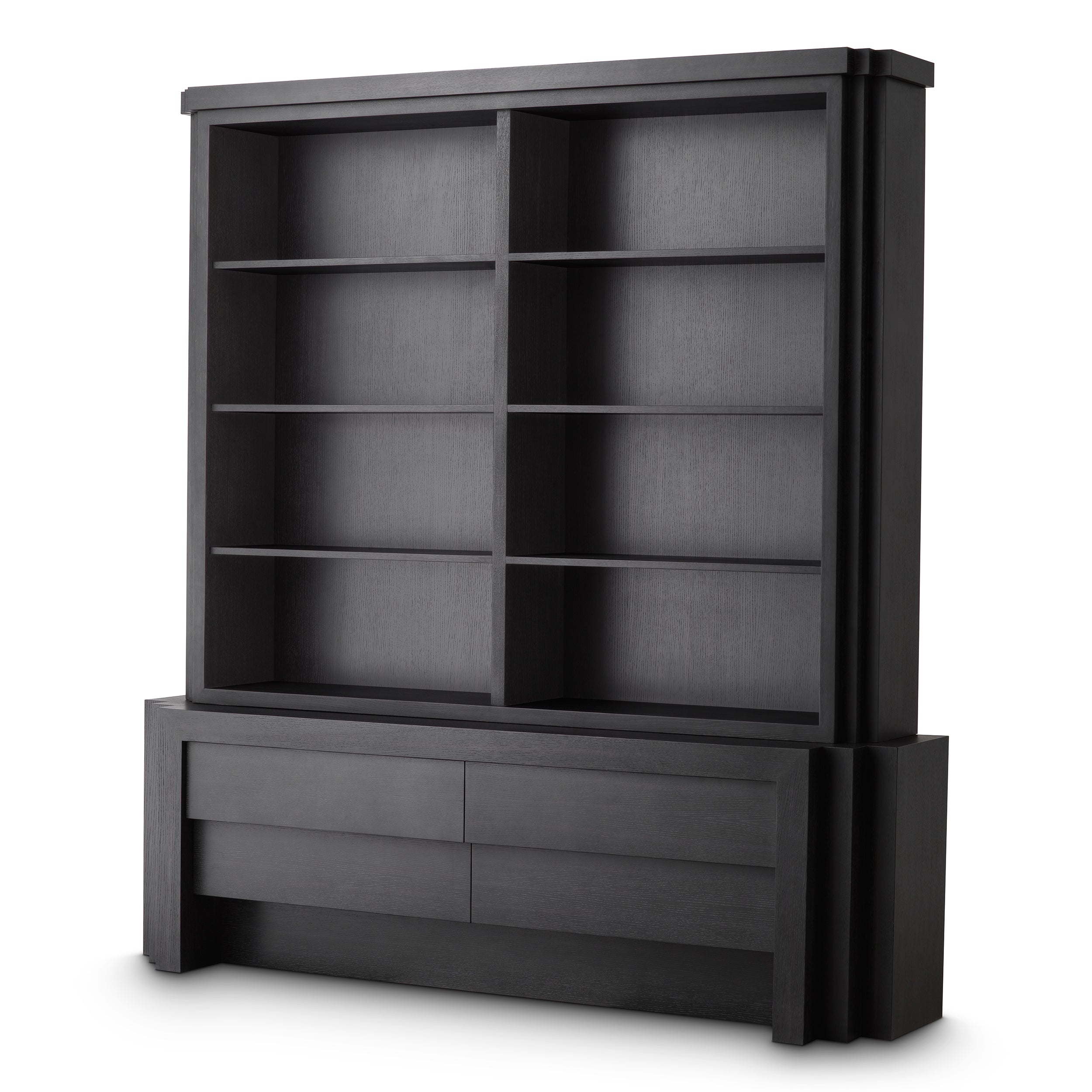 Cabinet Metropolitan L charcoal grey oak veneer