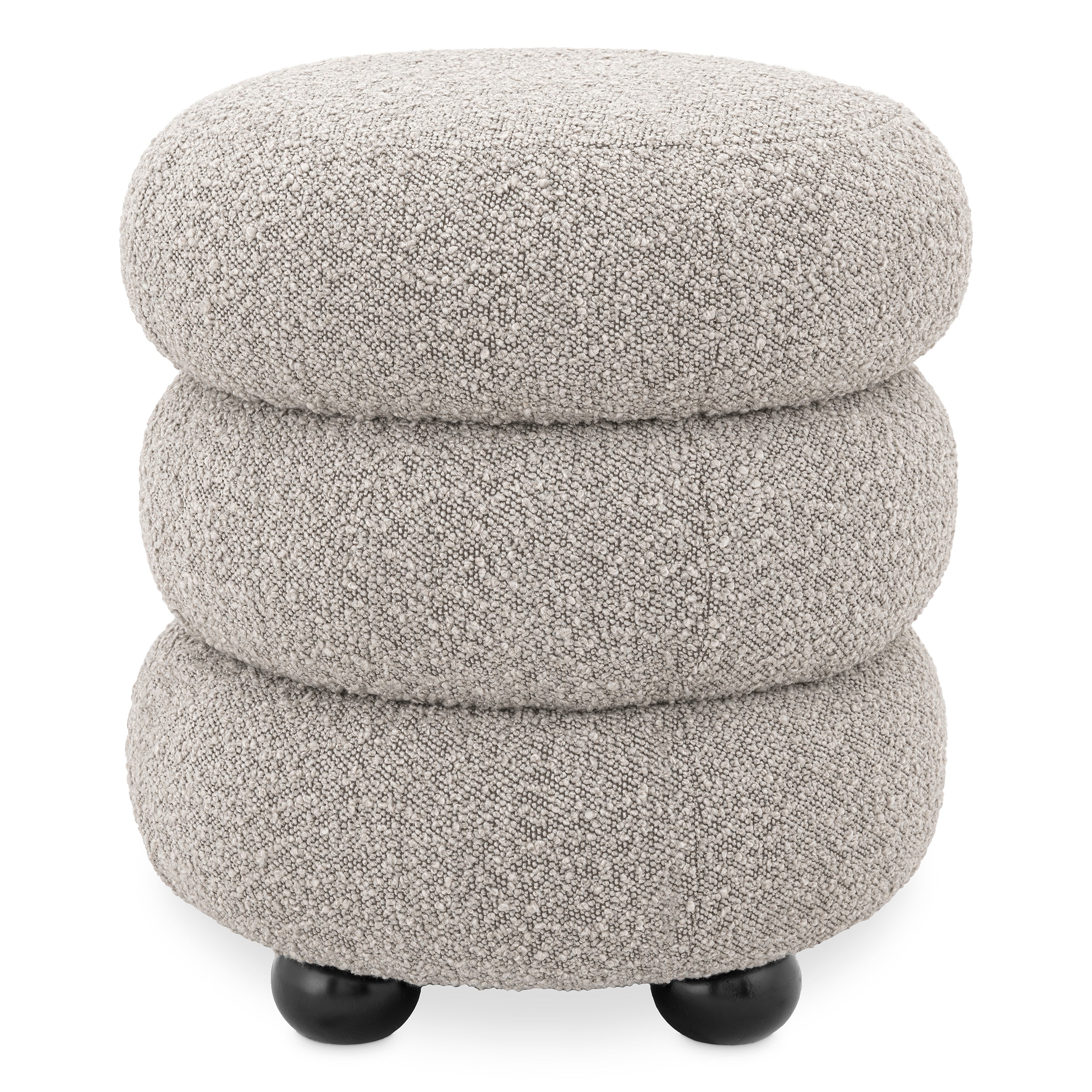 Stool Tulum bouclé grey