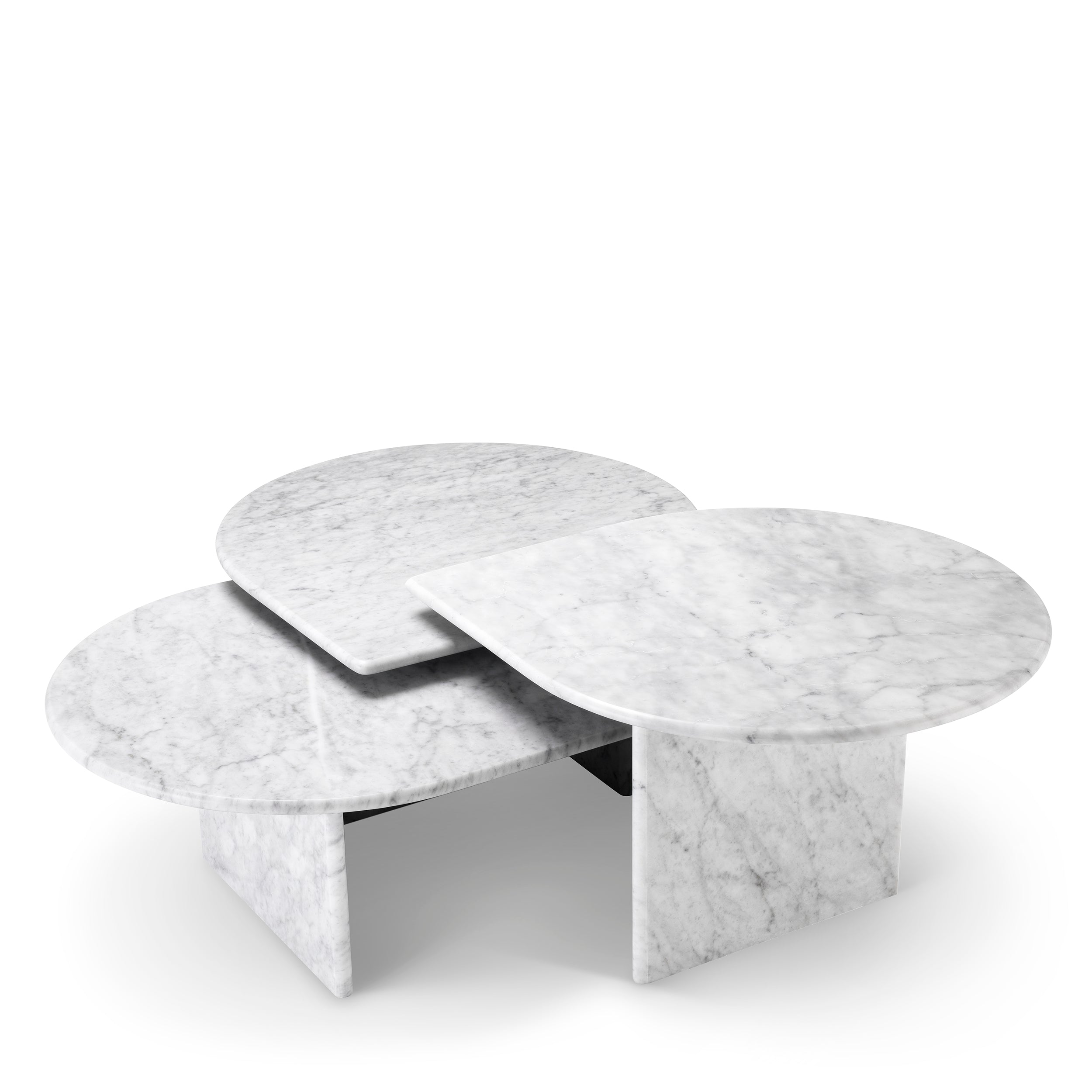 Coffee Table Naples white carrera marble set of 3