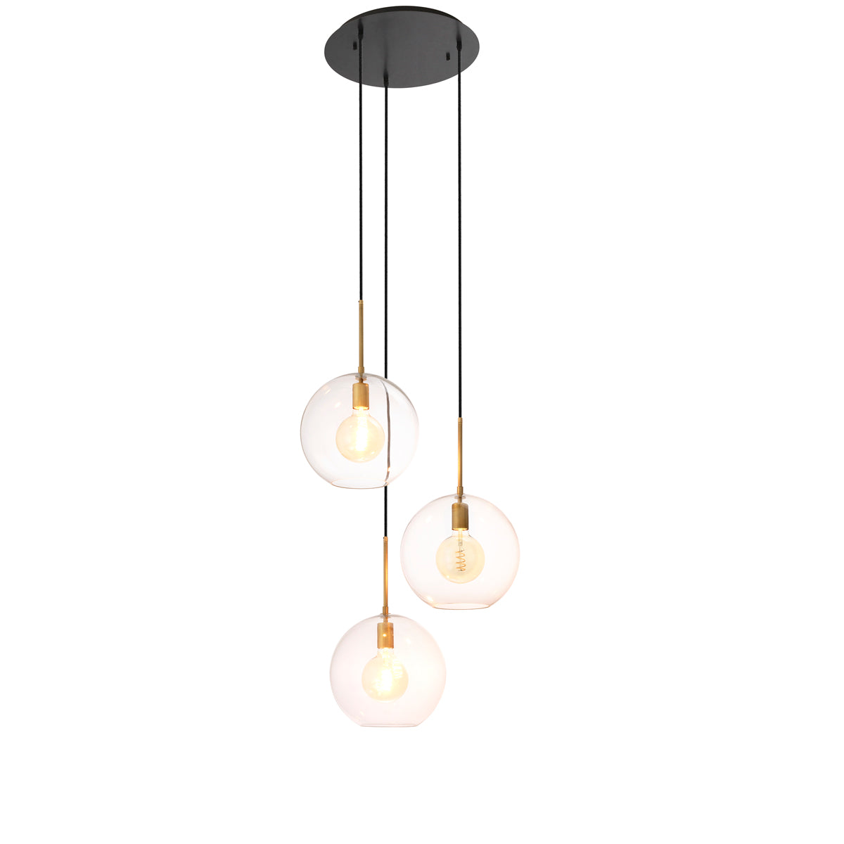 Chandelier Tango 3 light antique brass finish