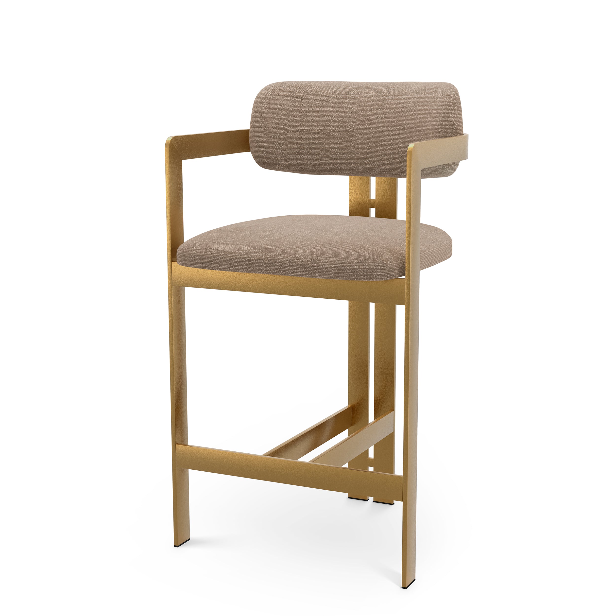 Counter Stool Donato brushed brass finish stratfort warm grey