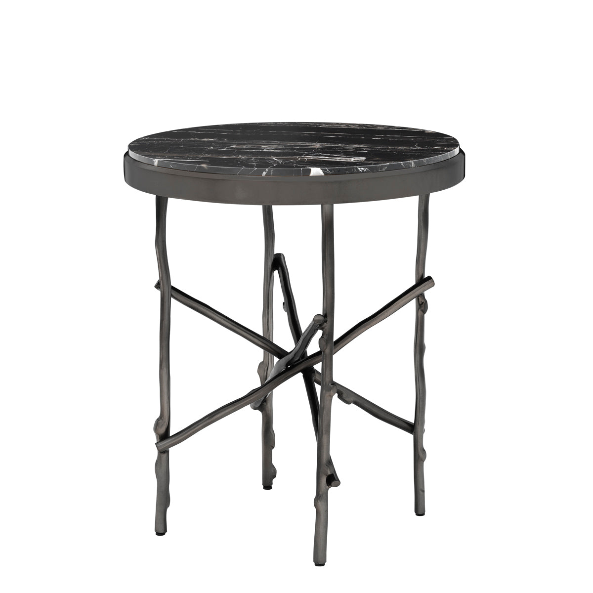 Side Table Tomasso bronze finish portoro marble