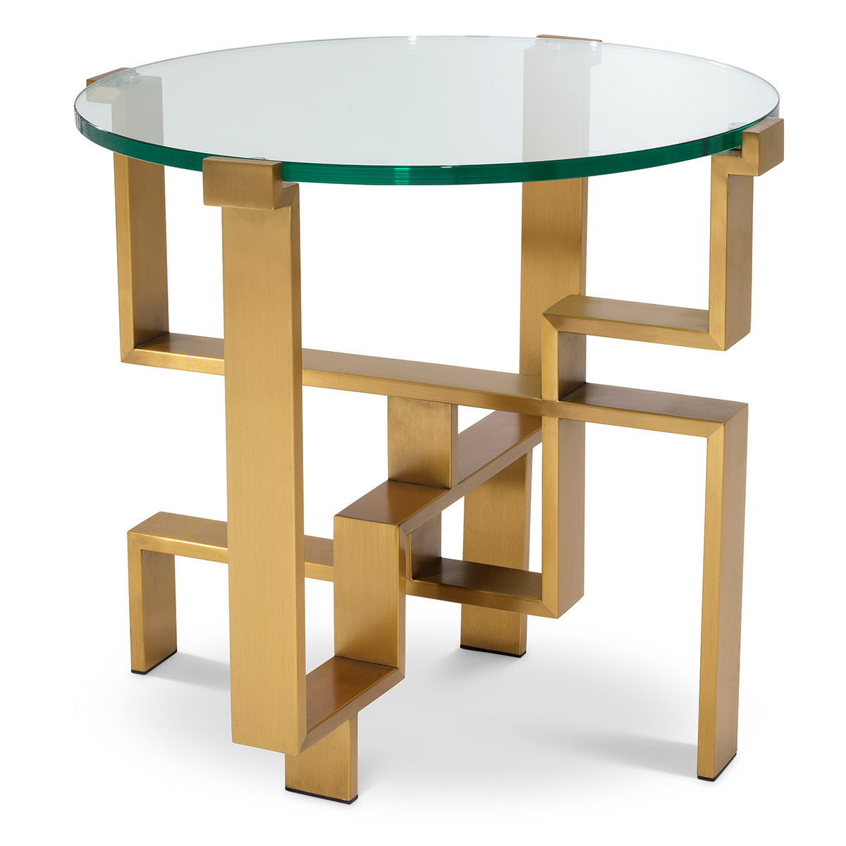 Side Table Chuck brushed brass finish