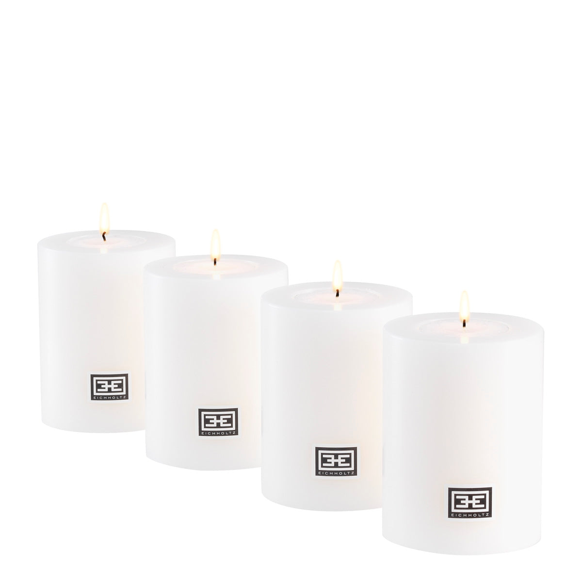 Artificial Candle ø 7 x H. 9 cm white set of 4