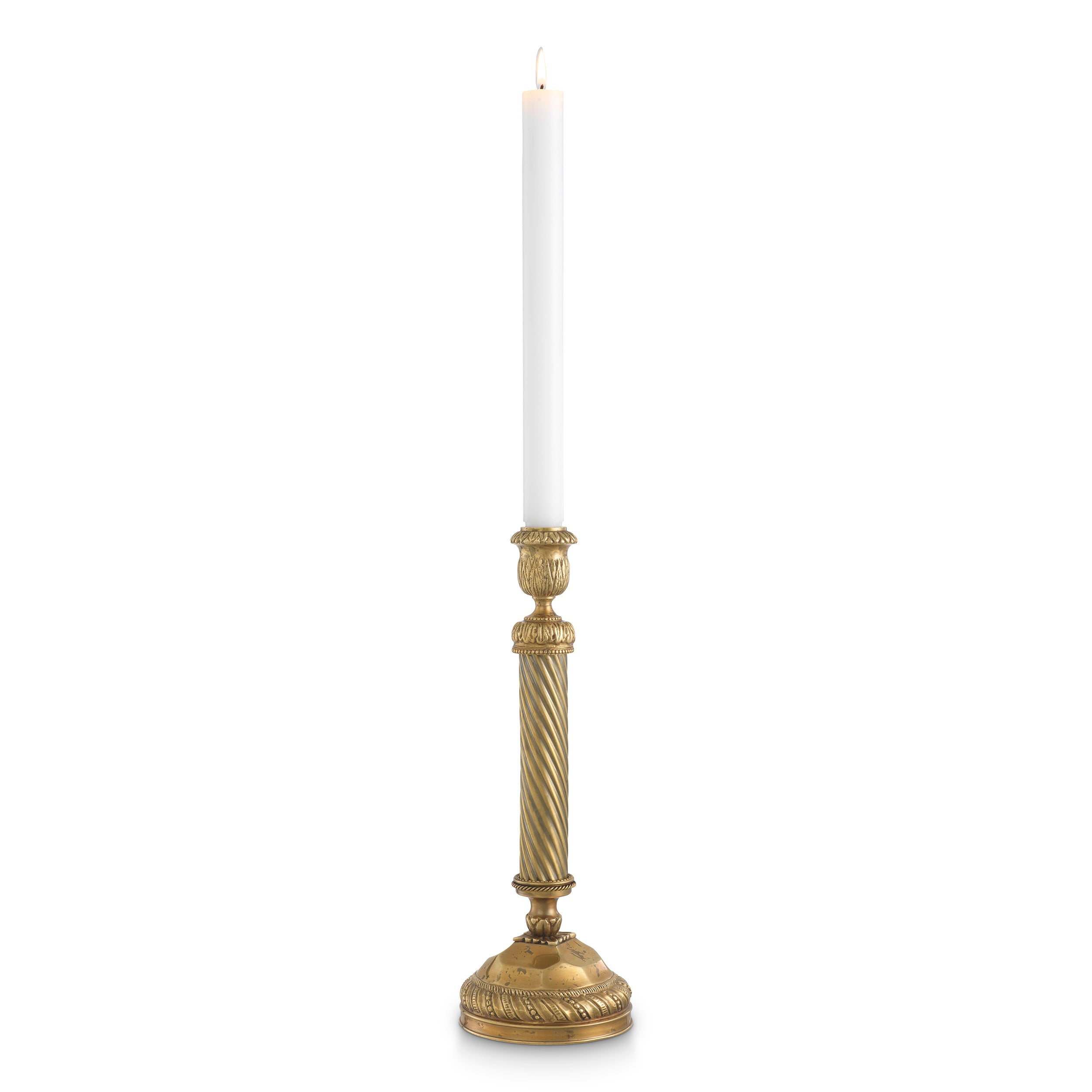 Candle Holder Carnier L vintage brass finish