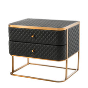 Black Leather Side Table Monfort | Eichholtzmh.com